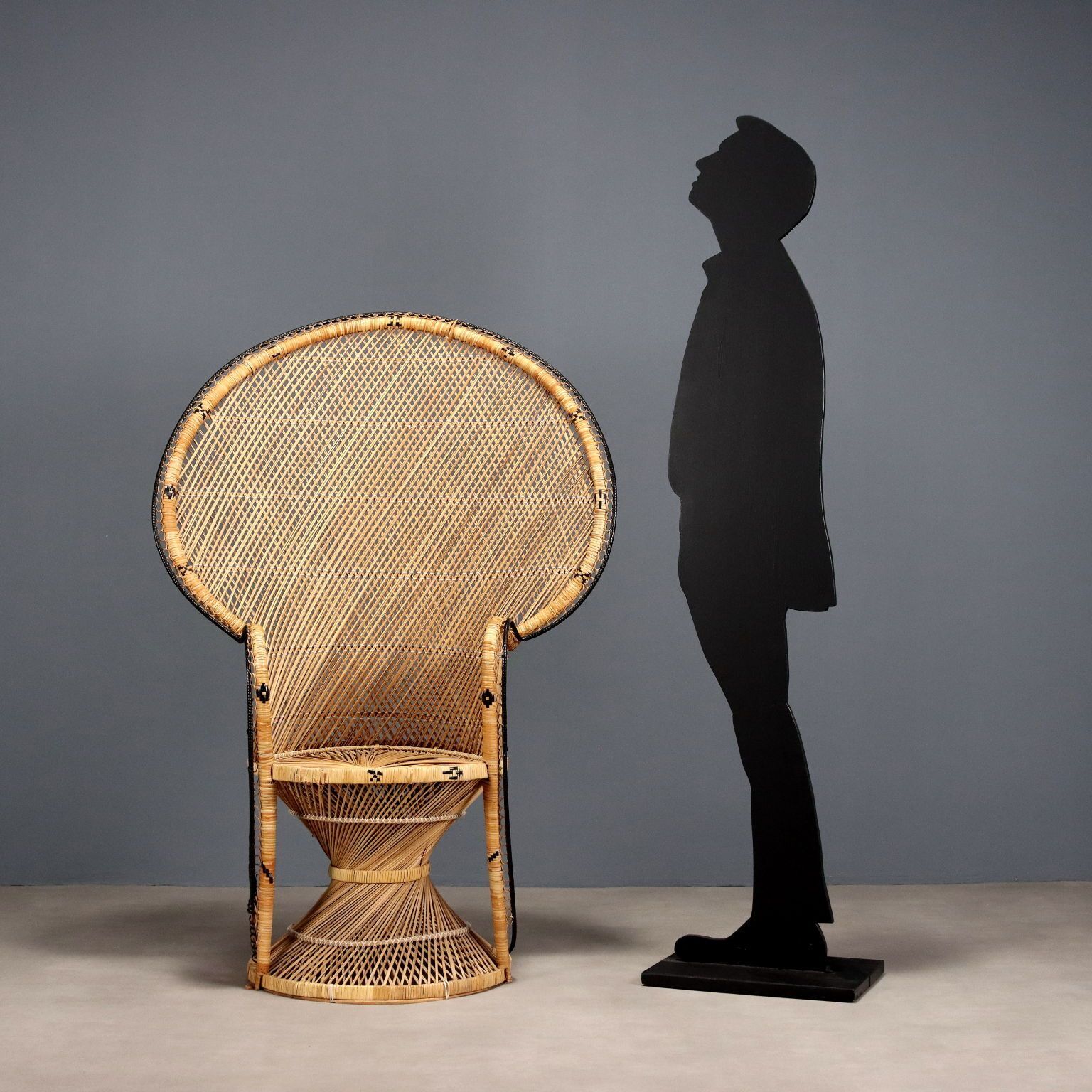 Antique Armchair Woven Rattan Italy XX Century photo for sale