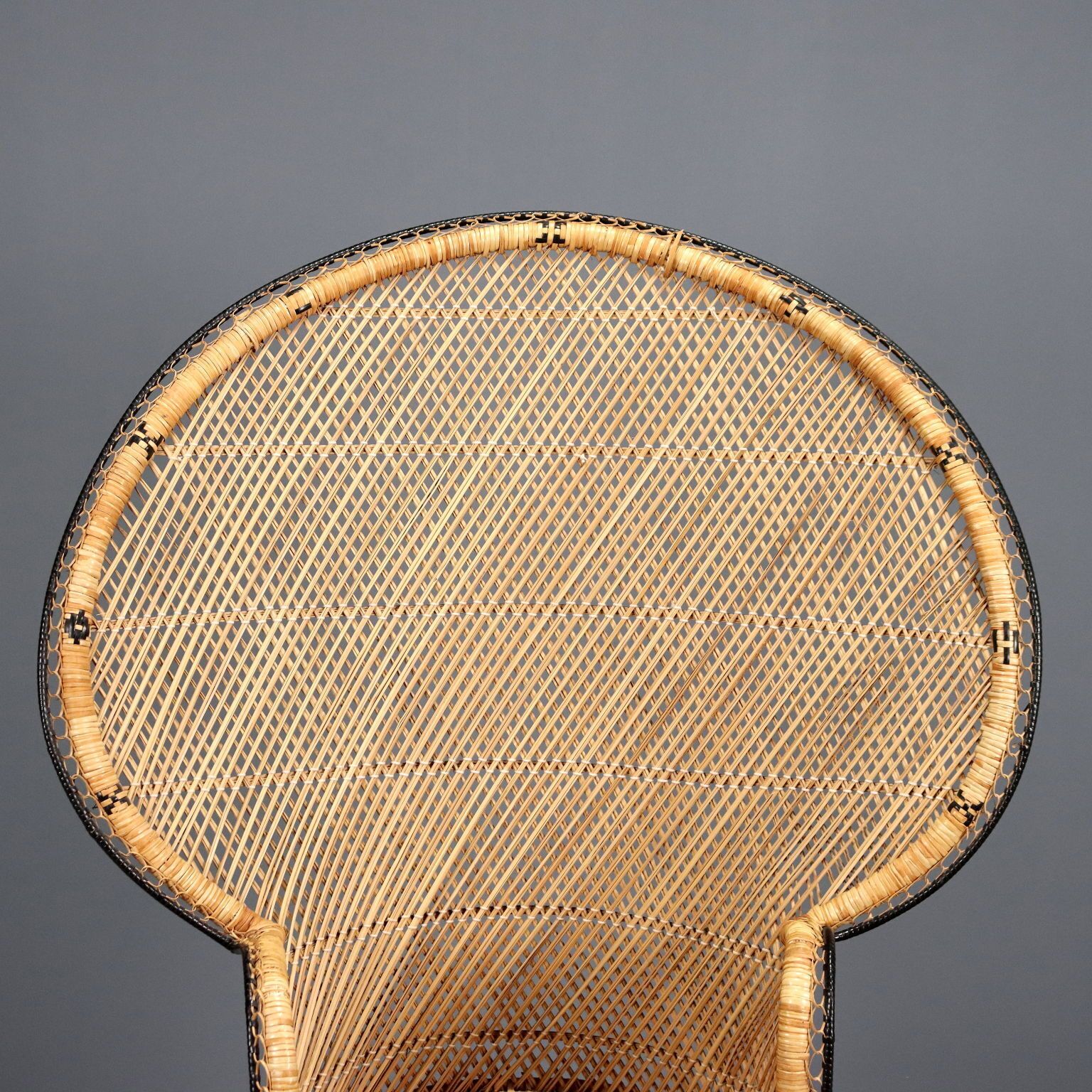 Antique Armchair Woven Rattan Italy XX Century photo Furniture