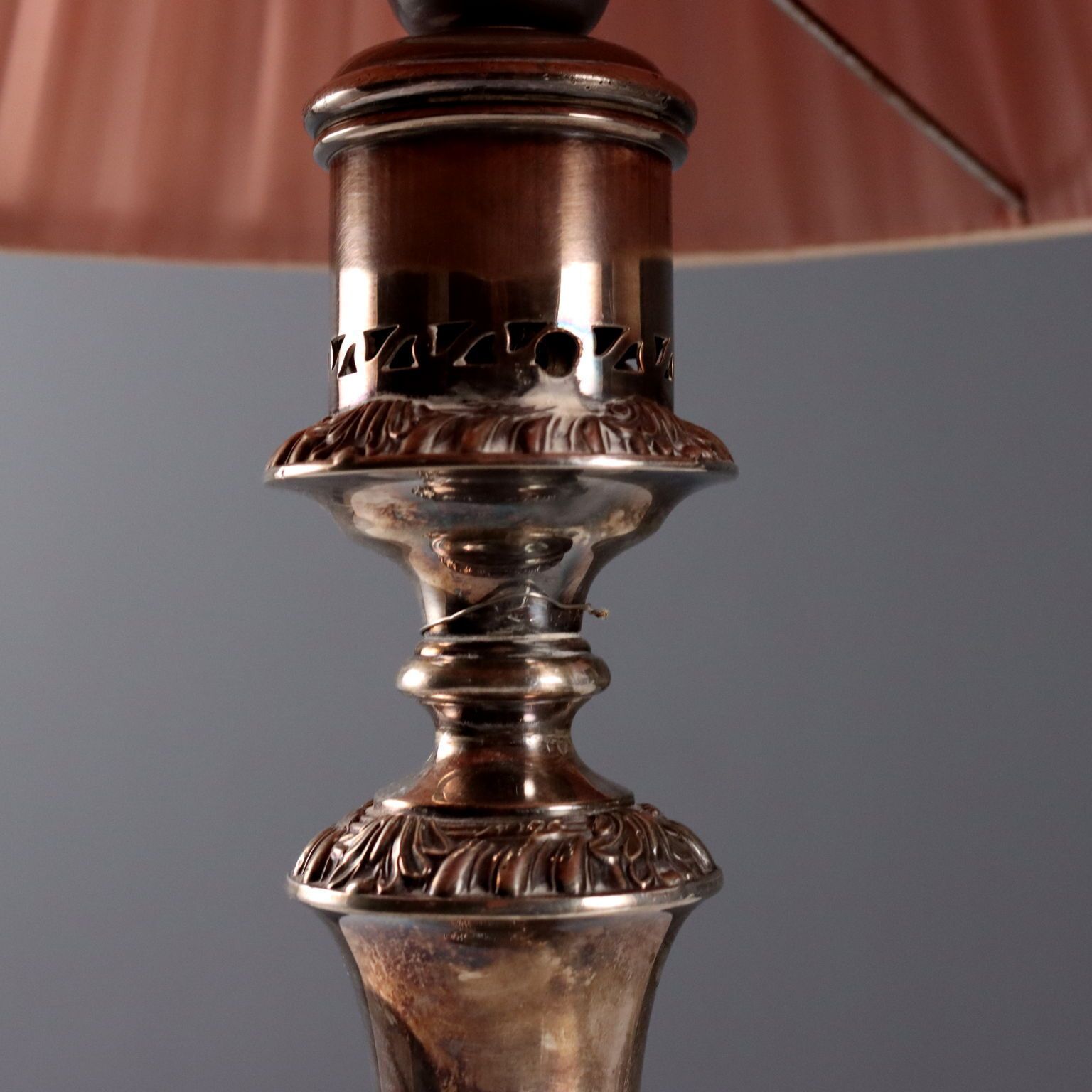 Antique Lamps Langford's Galleries Silvered Metal XIX Century photo Lighting