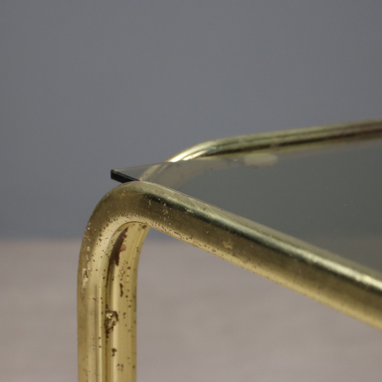 Vintage Coffee Tables Brass Glass Design Italy 1980s photo 310.0