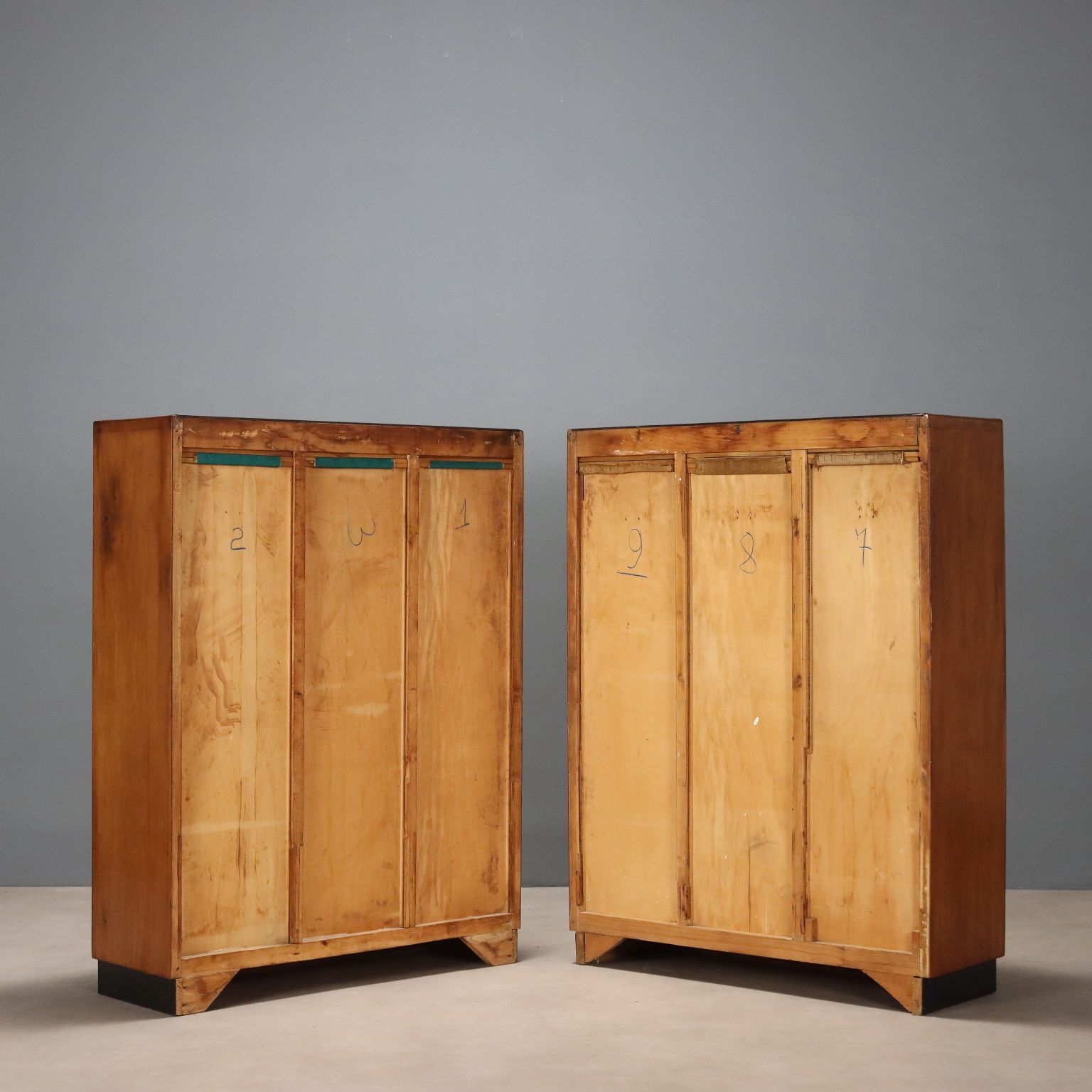 Vintage Cabinets Rolling Shutter Walnut Veneer Design Italy 1950s photo buy