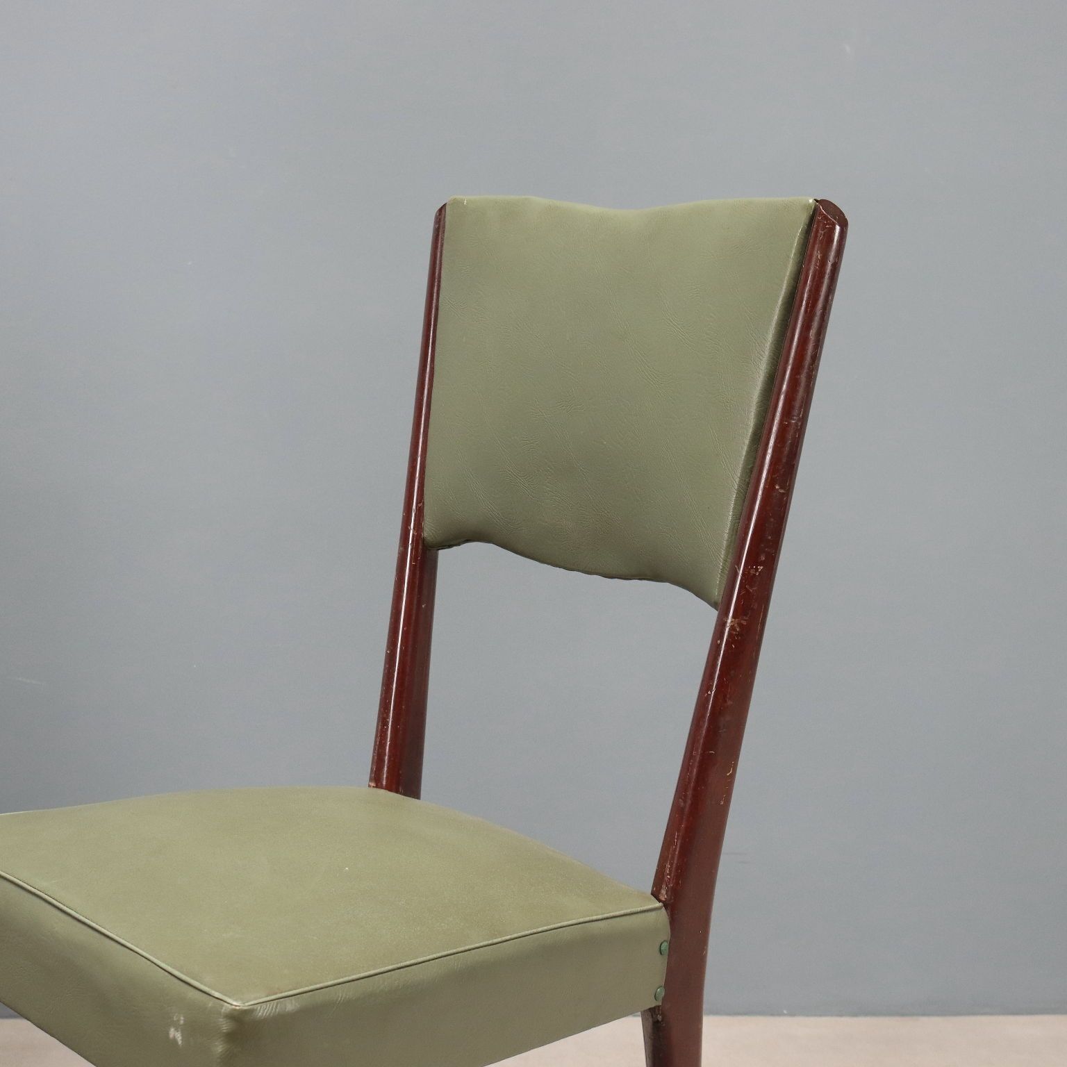 Vintage Chairs Painted Beech Leatherette Design Italy 1960s photo Furniture