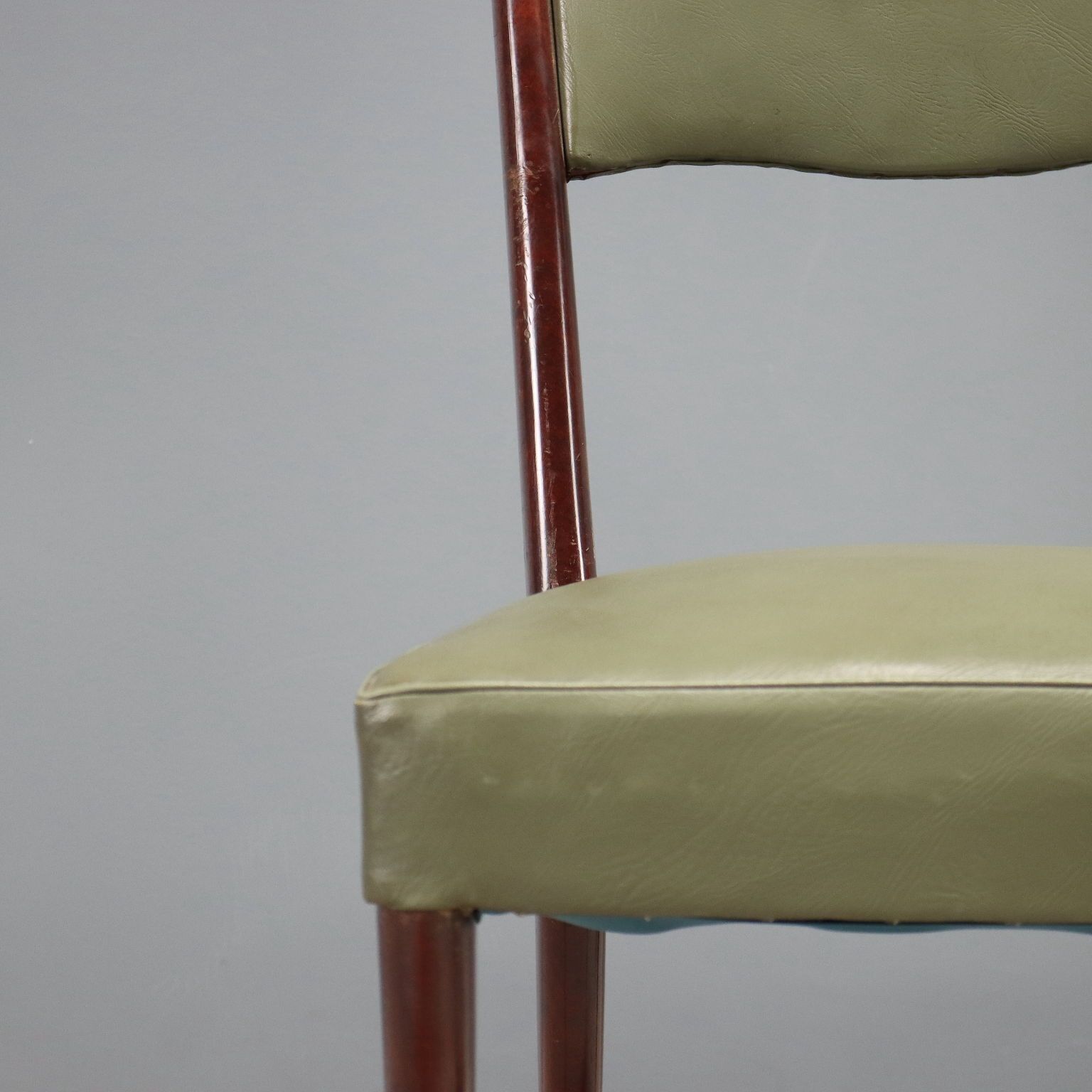 Vintage Chairs Painted Beech Leatherette Design Italy 1960s photo 890.0