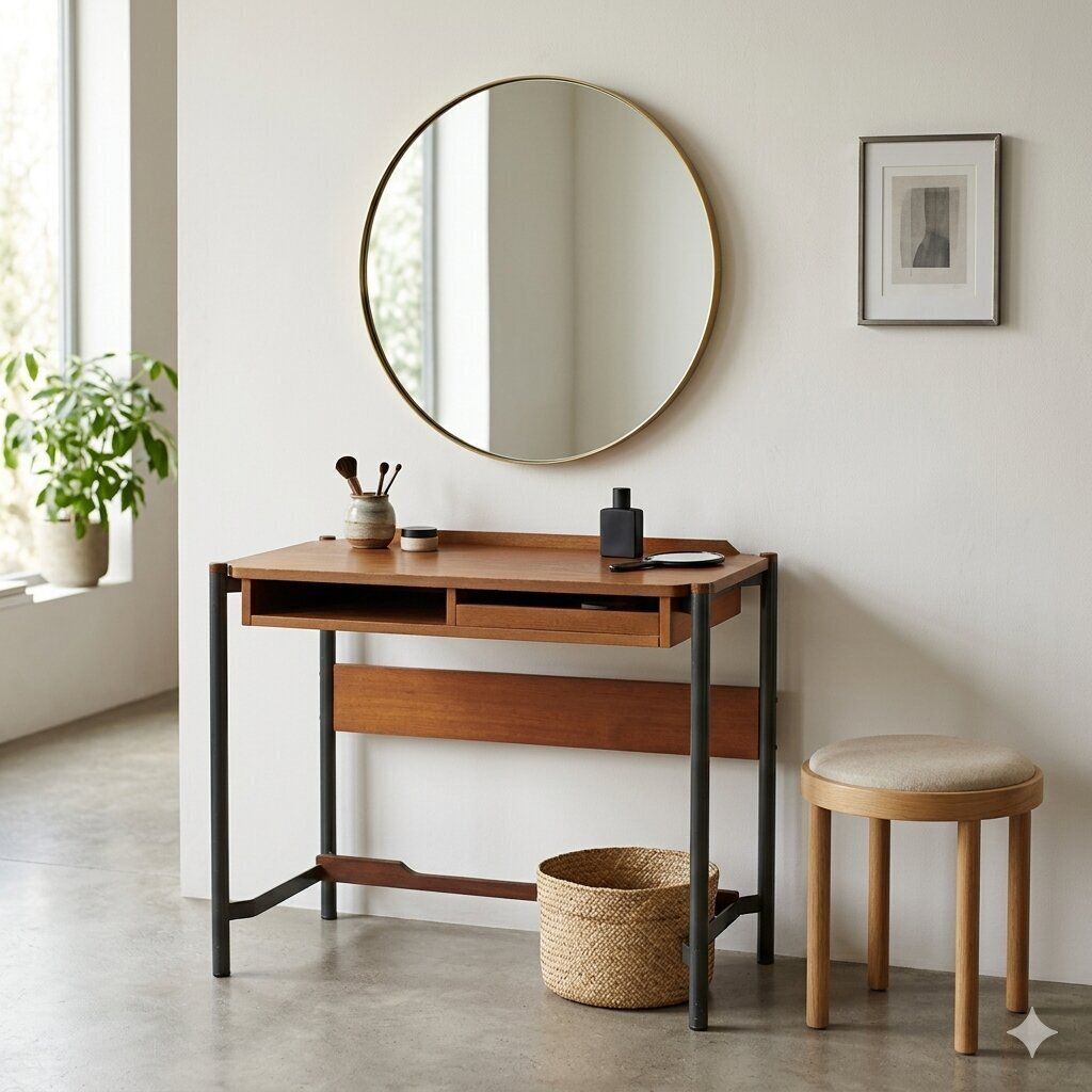 Vintage kaptafel, mahoniehouten fineer, Italiaans design, jaren 1960 photo furniture