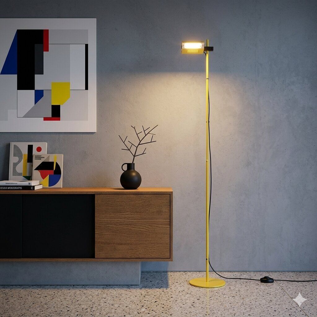 Vintage Floor Lamp Metal Aluminium Design Italy 1980s photo furniture