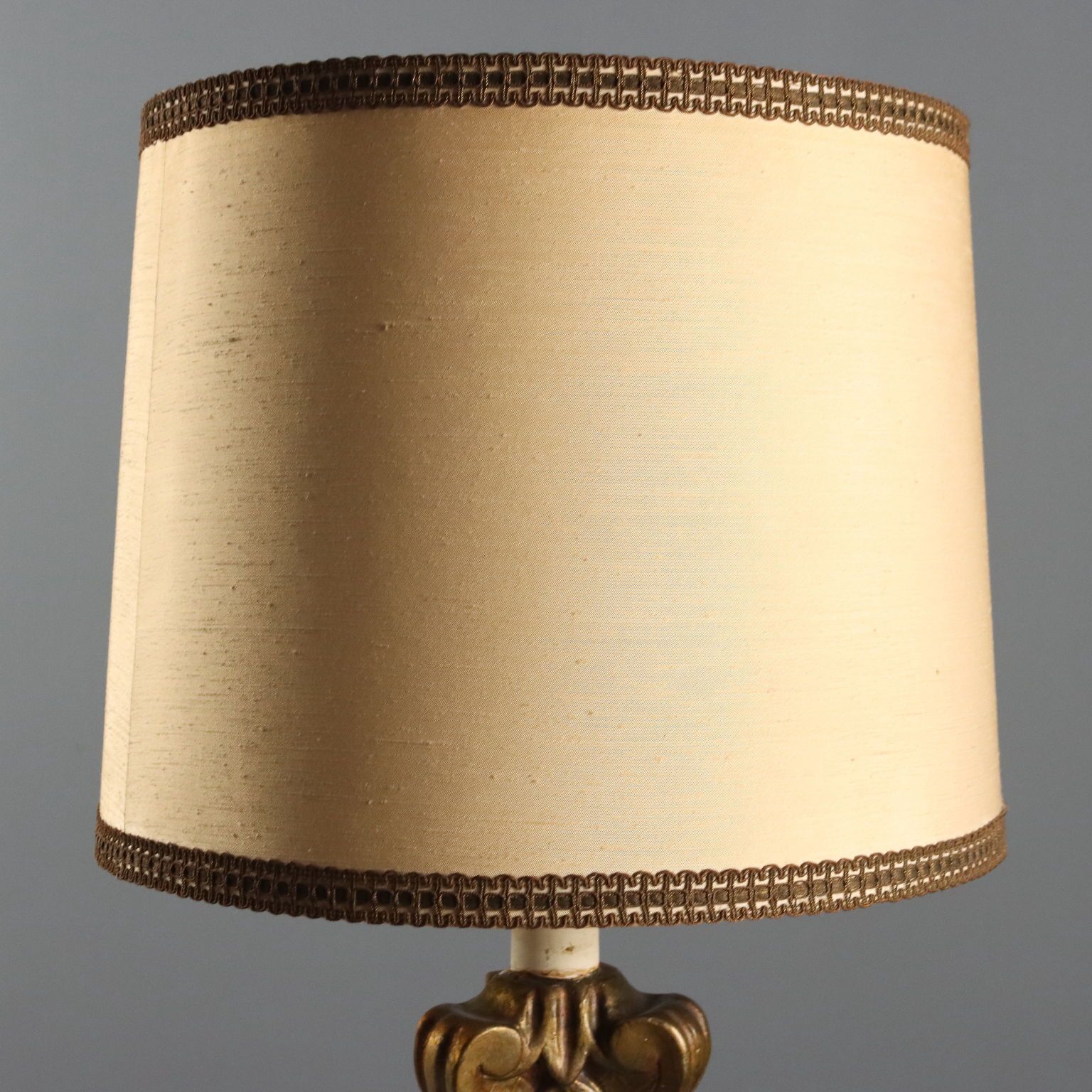 Antique Candelabra Carved Gilded Wood Fabric Italy XIX Century photo Lighting