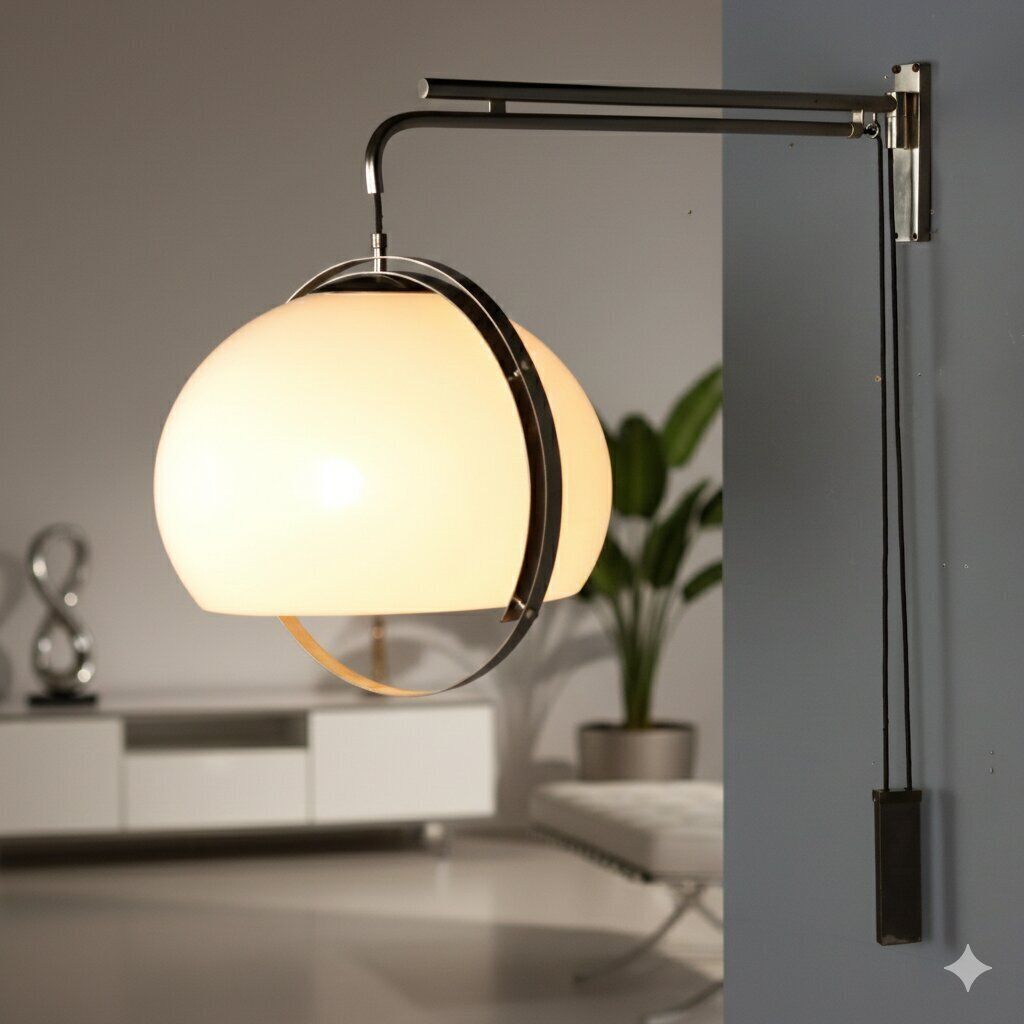 Lampe Space Age vintage en méthacrylate et métal, années 1970 photo furniture