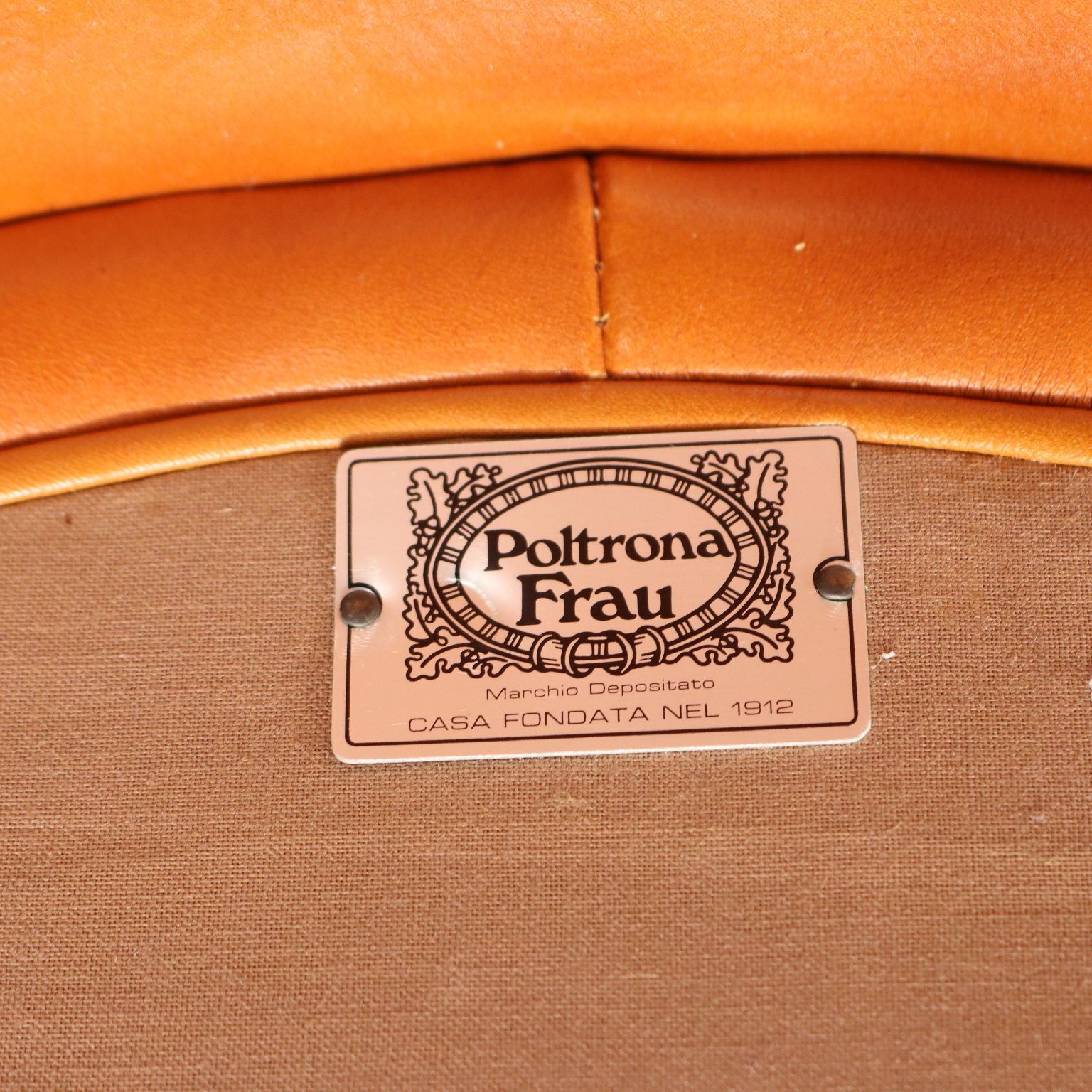 Furniture Poltrona Frau Dinette Armchairs Leather Design Italy 1970s photo