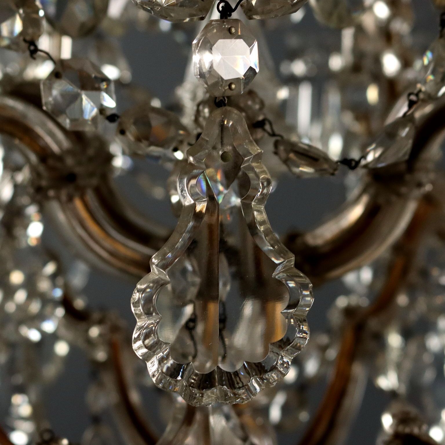 Antique Chandelier Maria Theresa 18 Lights Glass Italy XIX Century photo 1740.0
