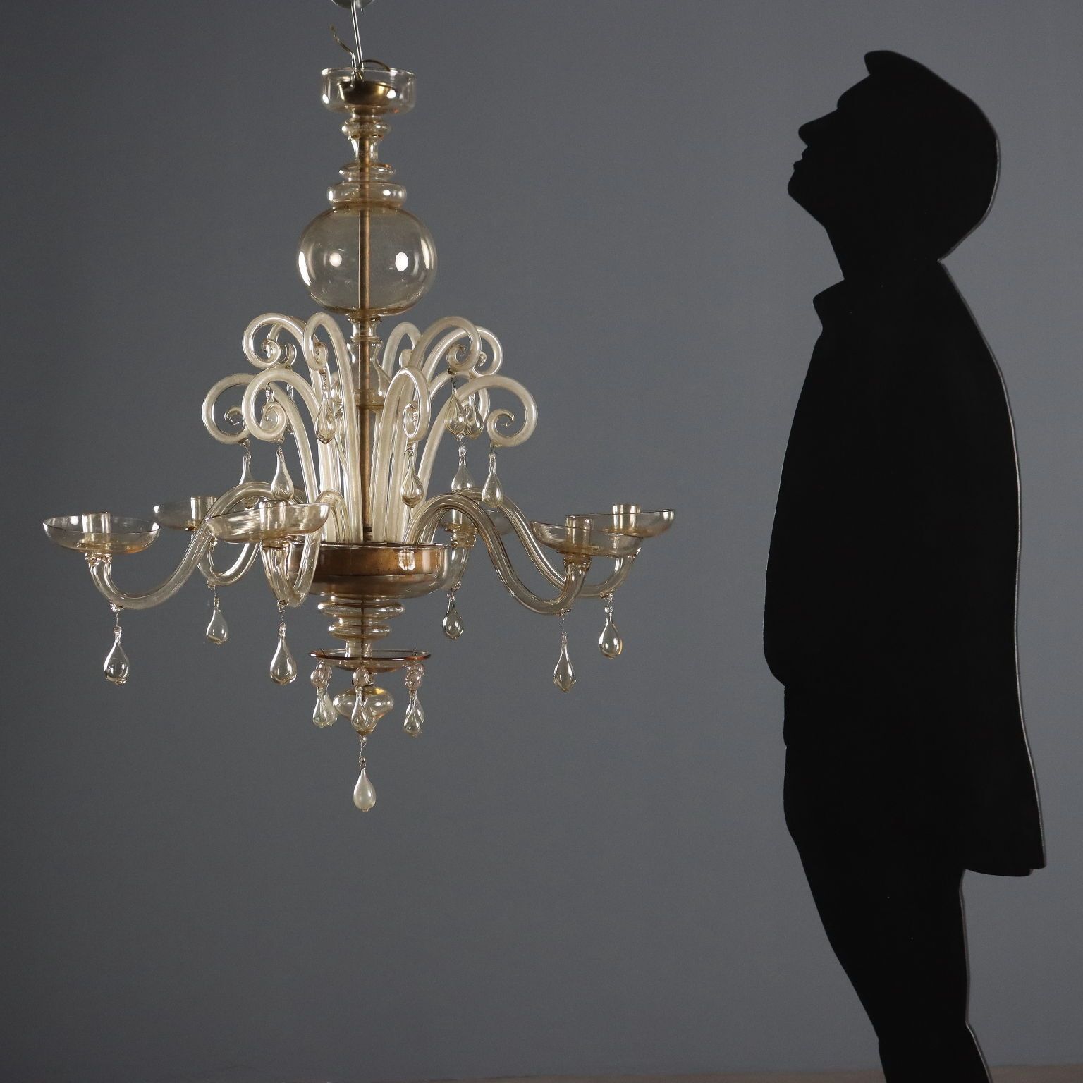 Antique Chandelier Blown Venetian Glass Italy XX Century photo furniture