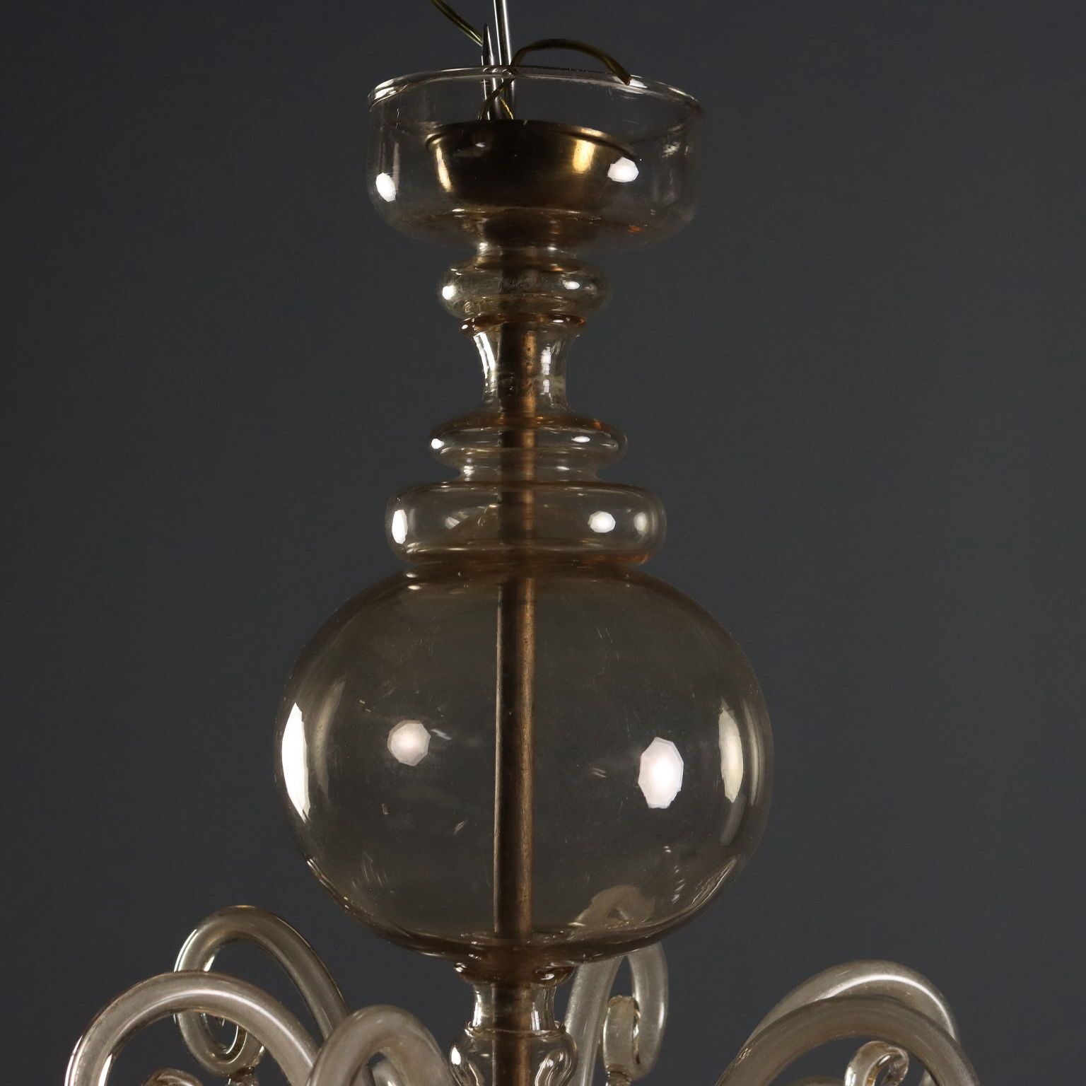 Antique Chandelier Blown Venetian Glass Italy XX Century photo for sale