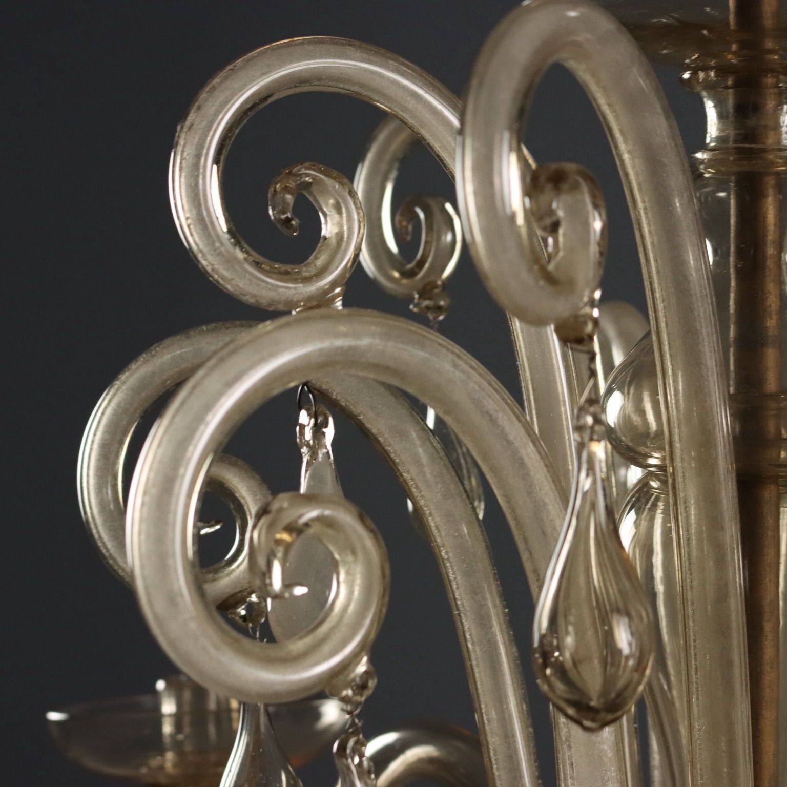 Antique Chandelier Blown Venetian Glass Italy XX Century photo 2240.0