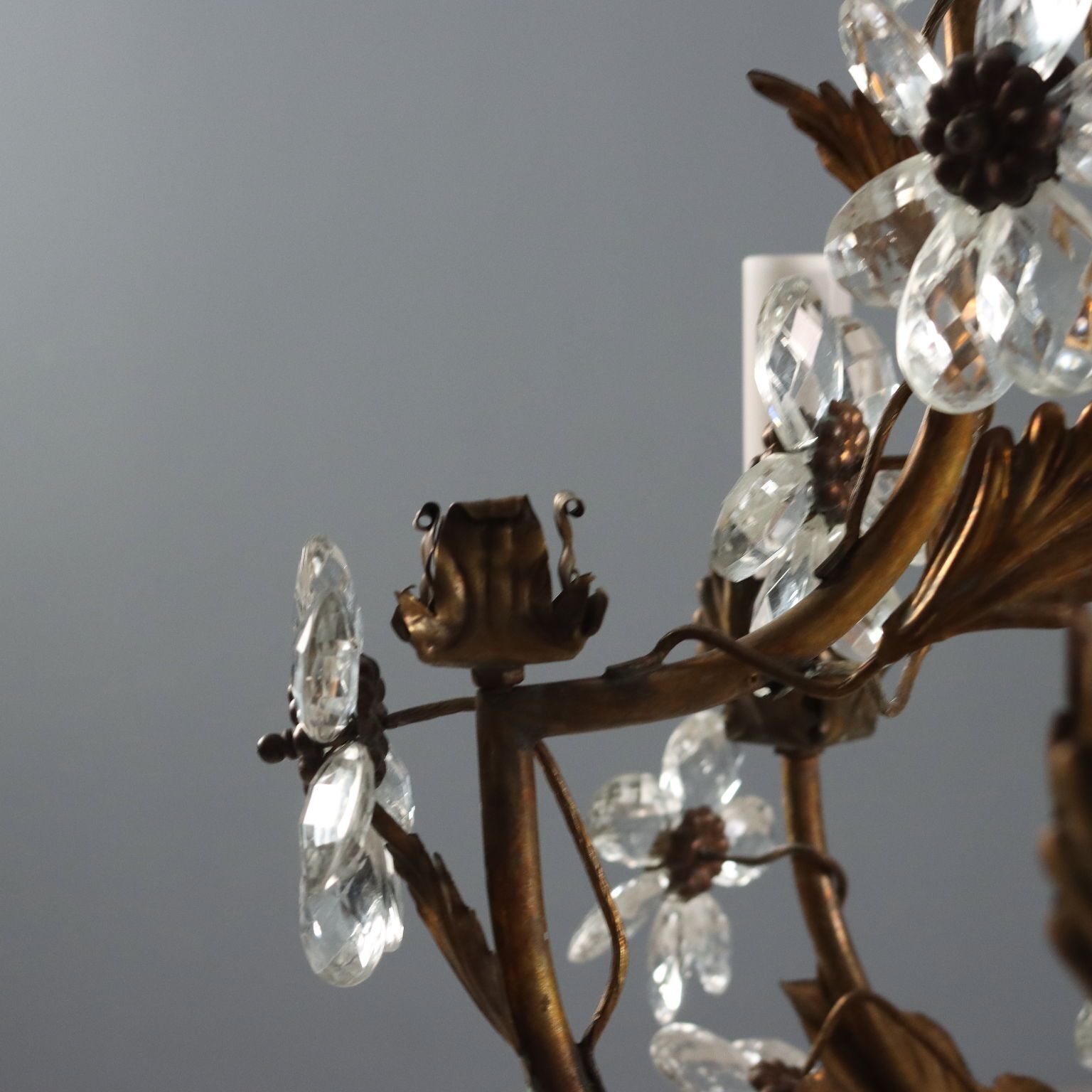 Antique Chandelier Gilded Metal Italy XX Century photo vinterior