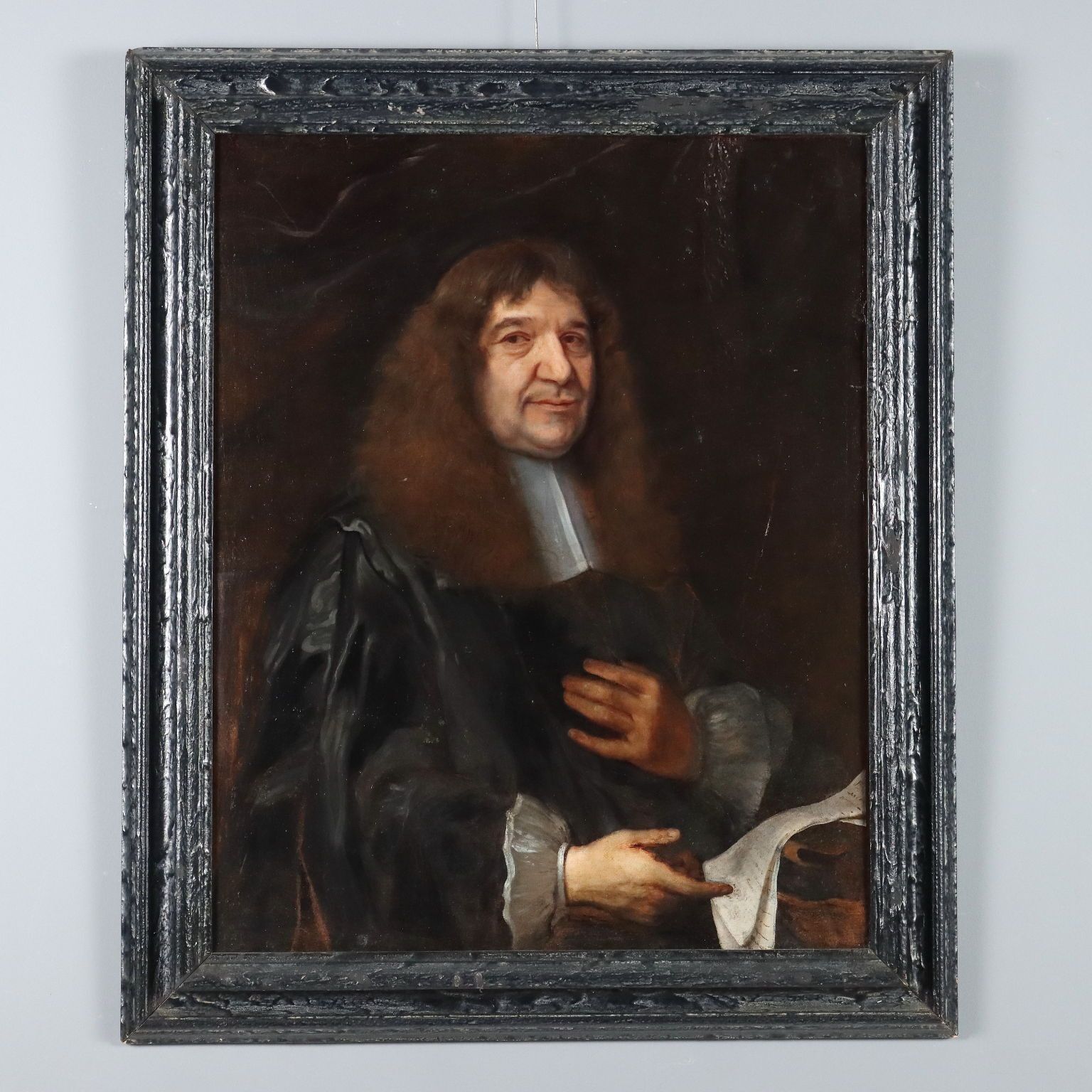 Antique Painting Portrait Attributable To John Greenhill XVIII Century