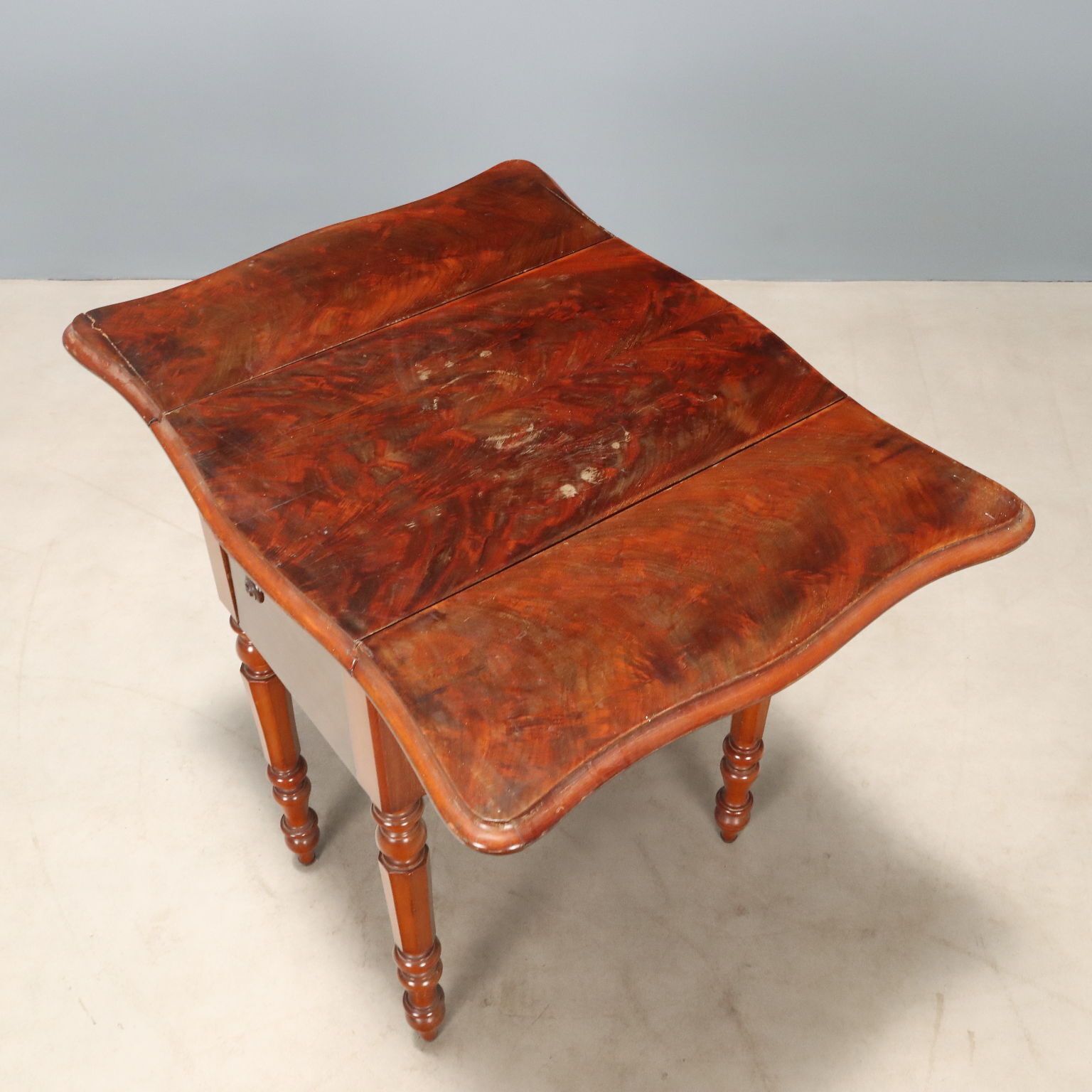 photo for sale Antique Working Table Mahogany Veneer Italy XIX Century