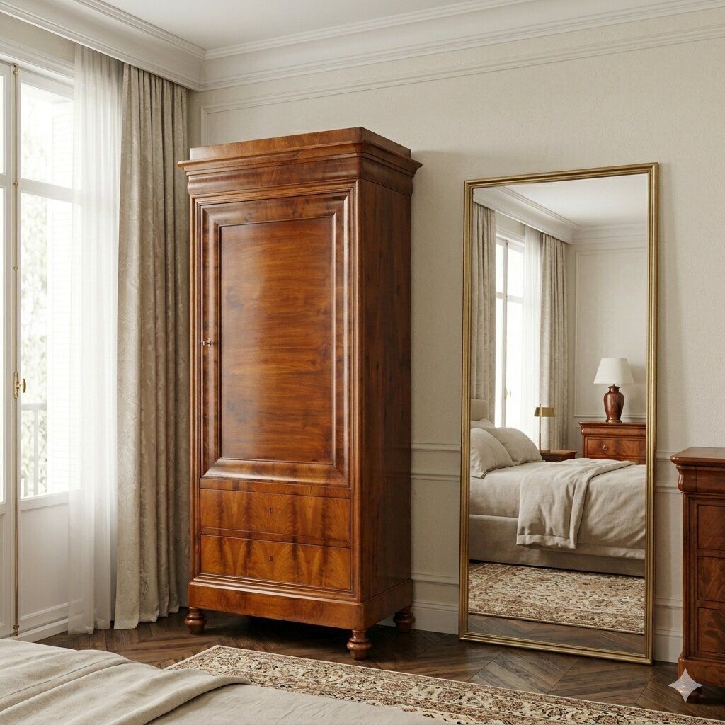 Antique Wardrobe Charles X Mahogany Italy XIX Century photo furniture