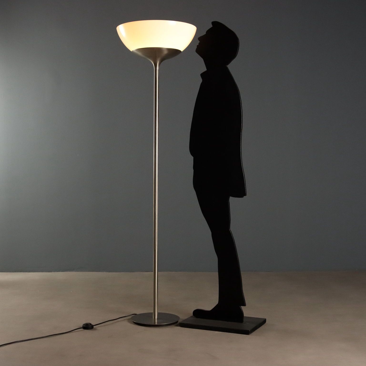 Artemide Aminta Lamp Metaal Wit Glas Design Italië jaren 1970 photo for sale