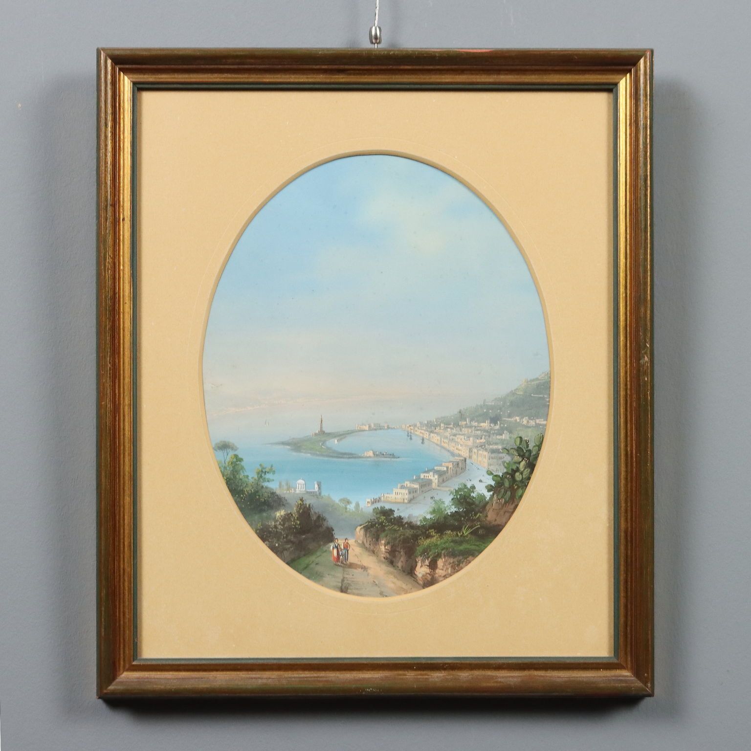 Peinture moderne, Aperçu de mer, tempera sur carton, XXe siècle