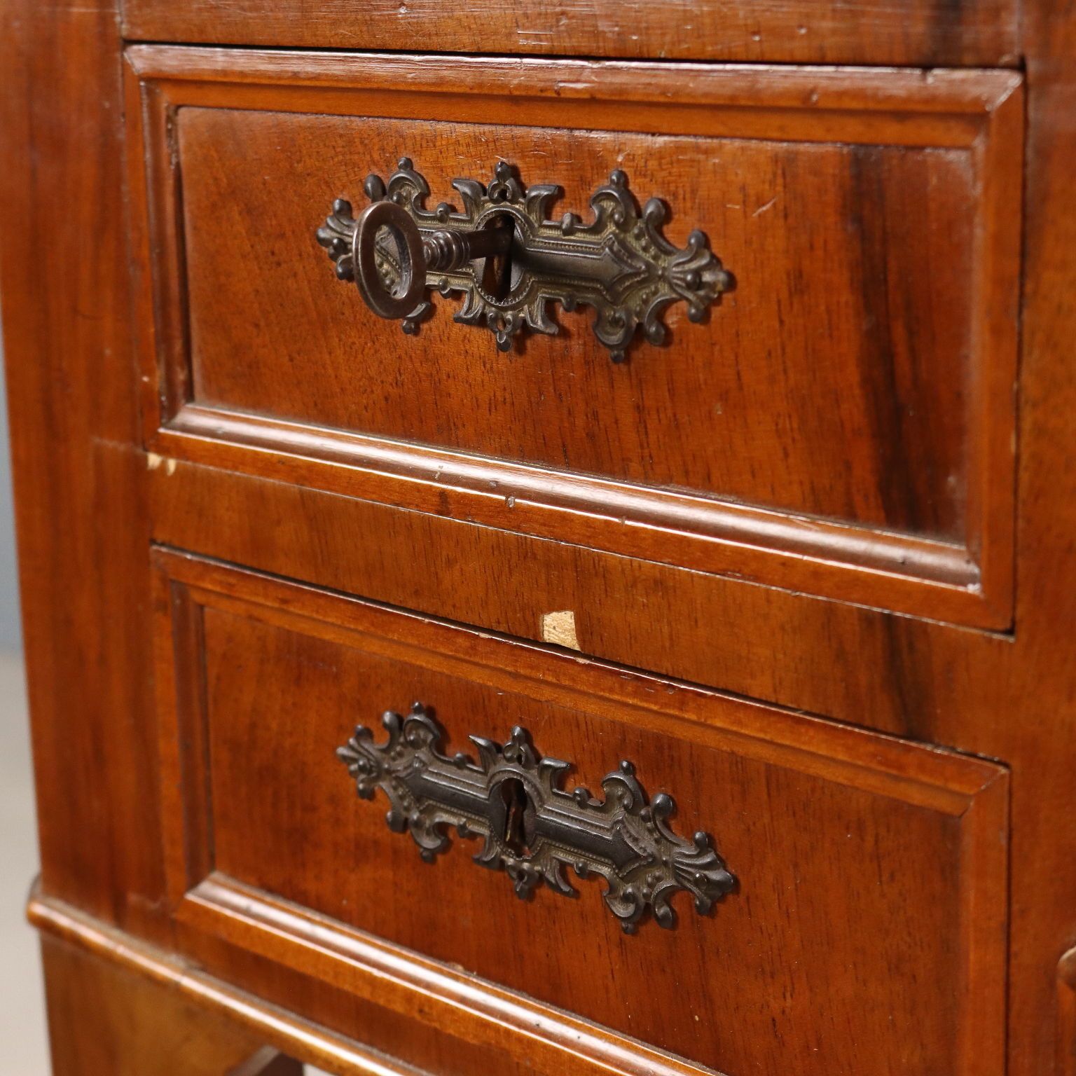 Antique Desk Umbertino Walnut Leather Drawers XIX Century photo buy