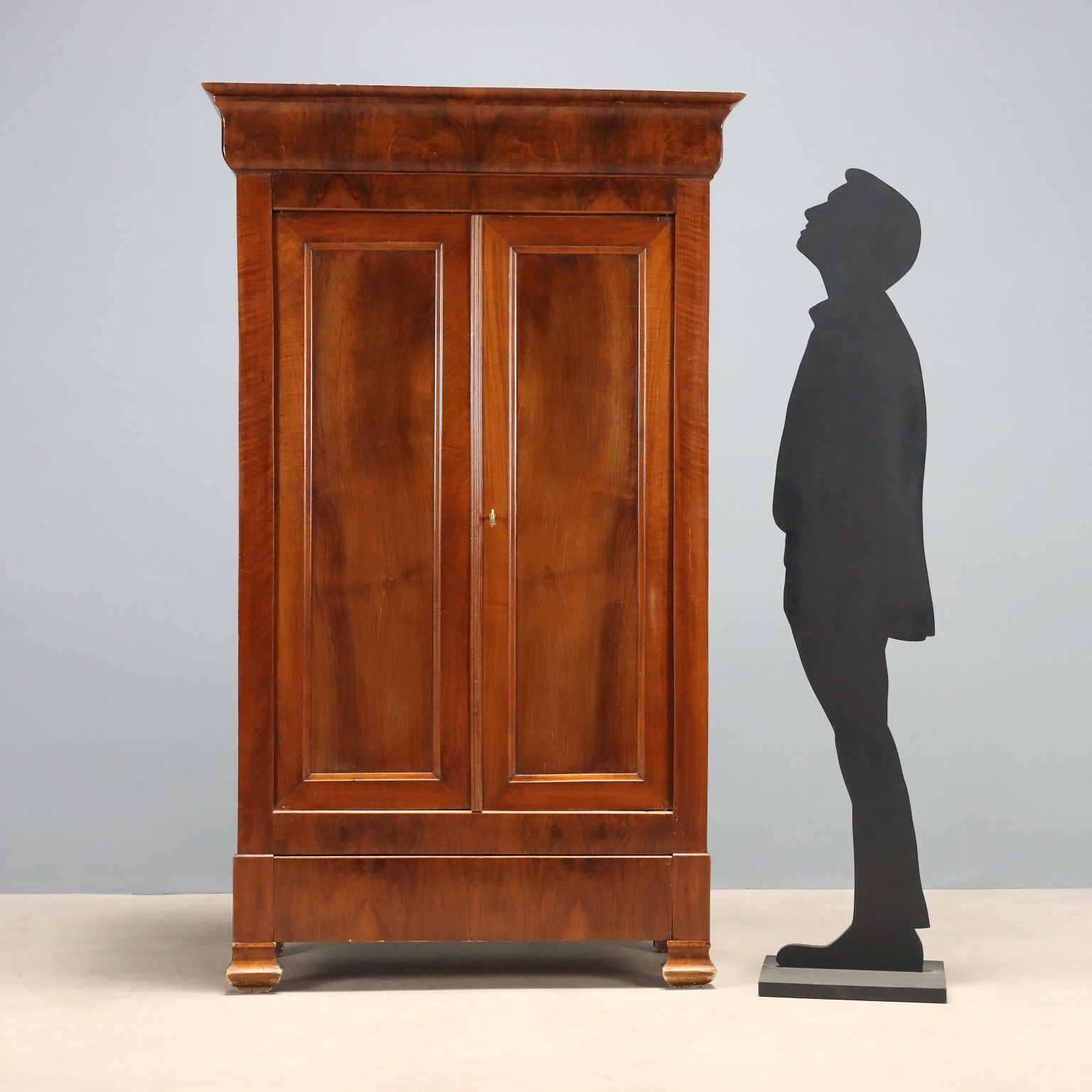 Antique Wardrobe Charles X Walnut Drawers France XIX Century photo for sale