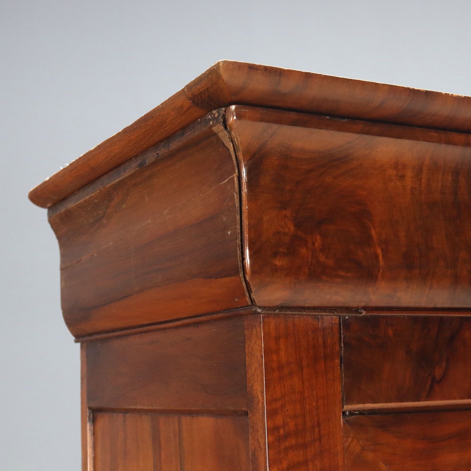 Antique Wardrobe Charles X Walnut Drawers France XIX Century photo 770.0