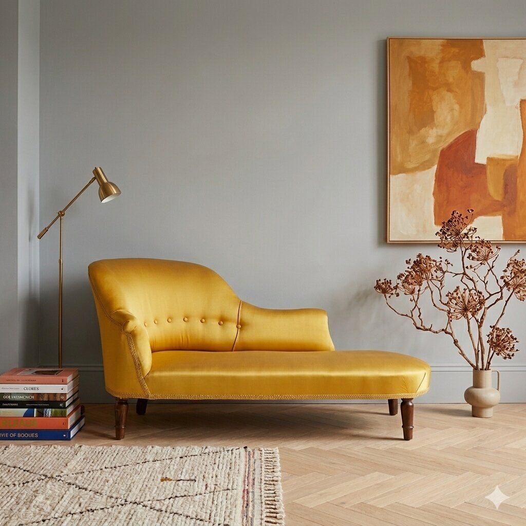 Divanetto Con Schienale Avvolgente E Piedini In Noce photo furniture