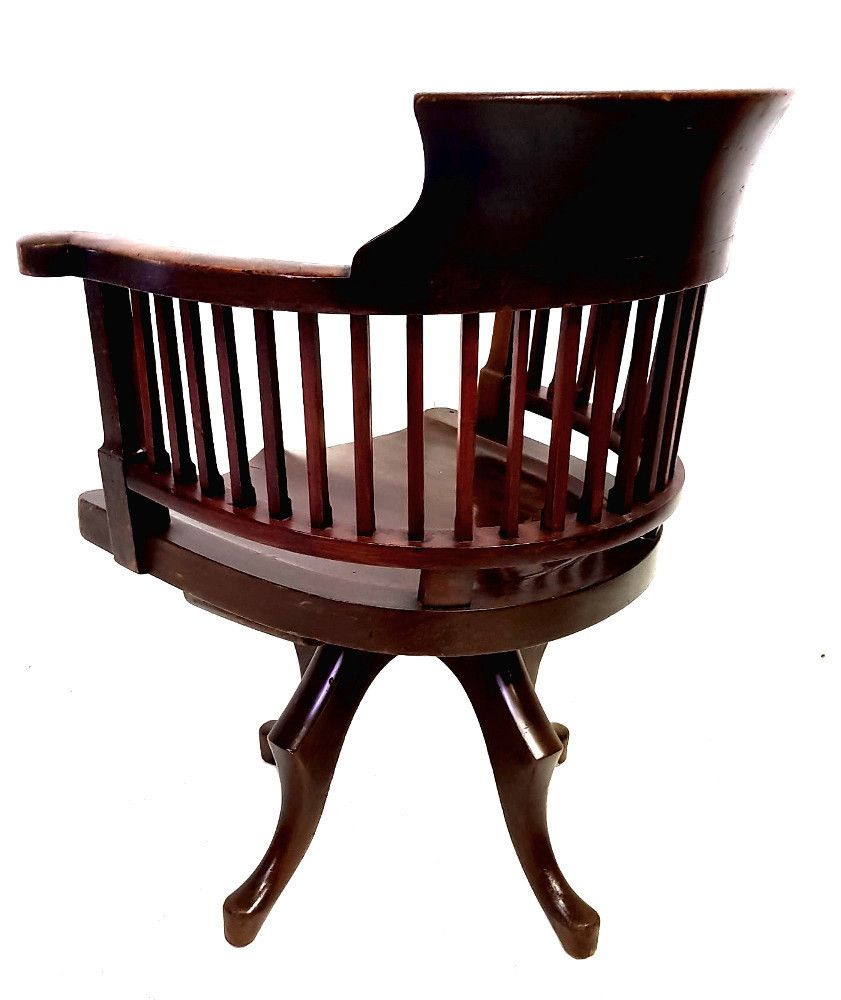 Very Good Quality Mahogany Revolving Desk Chair photo furniture
