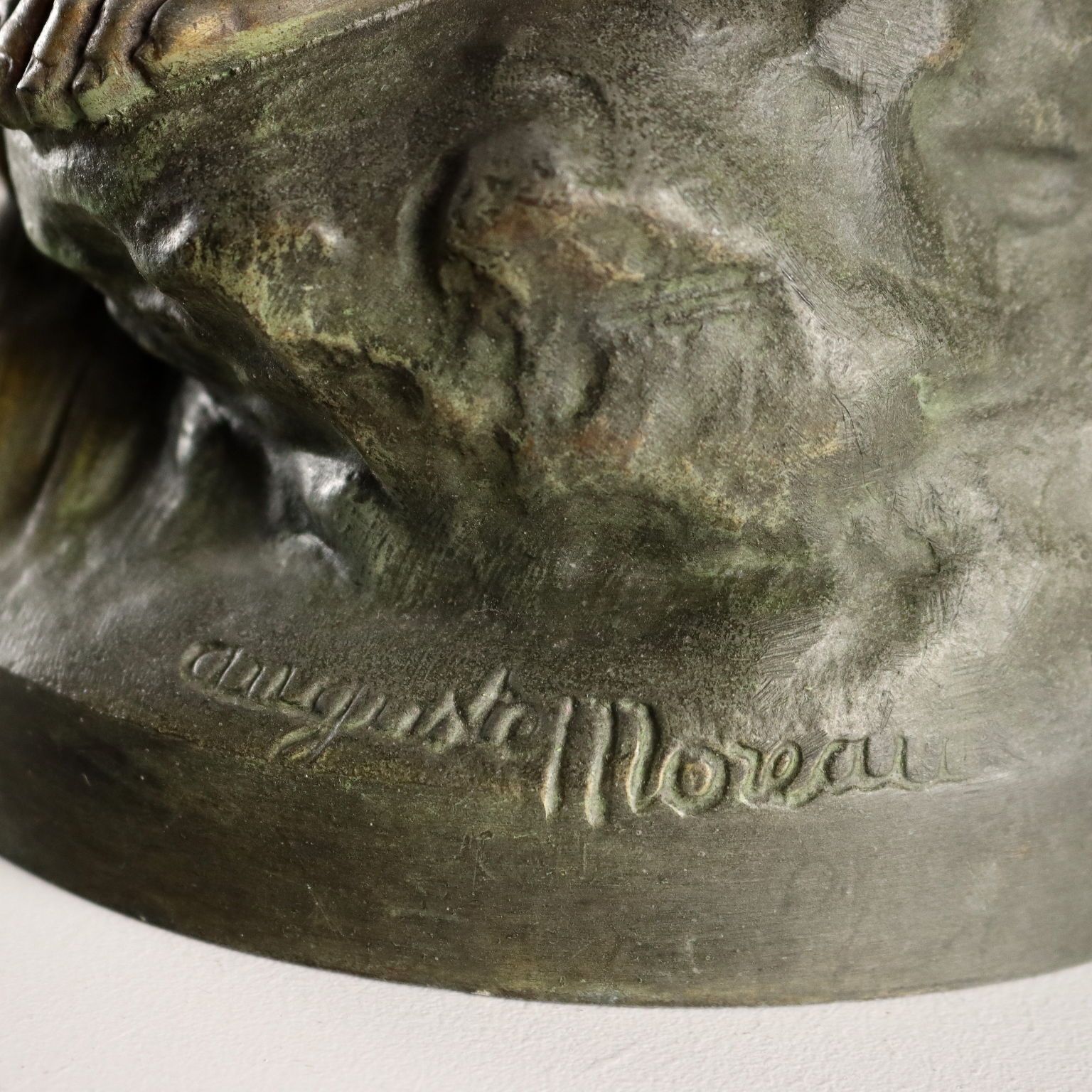 190.0 Sculpture d'époque en antimoine signée Auguste Moreau, France, 1906 photo