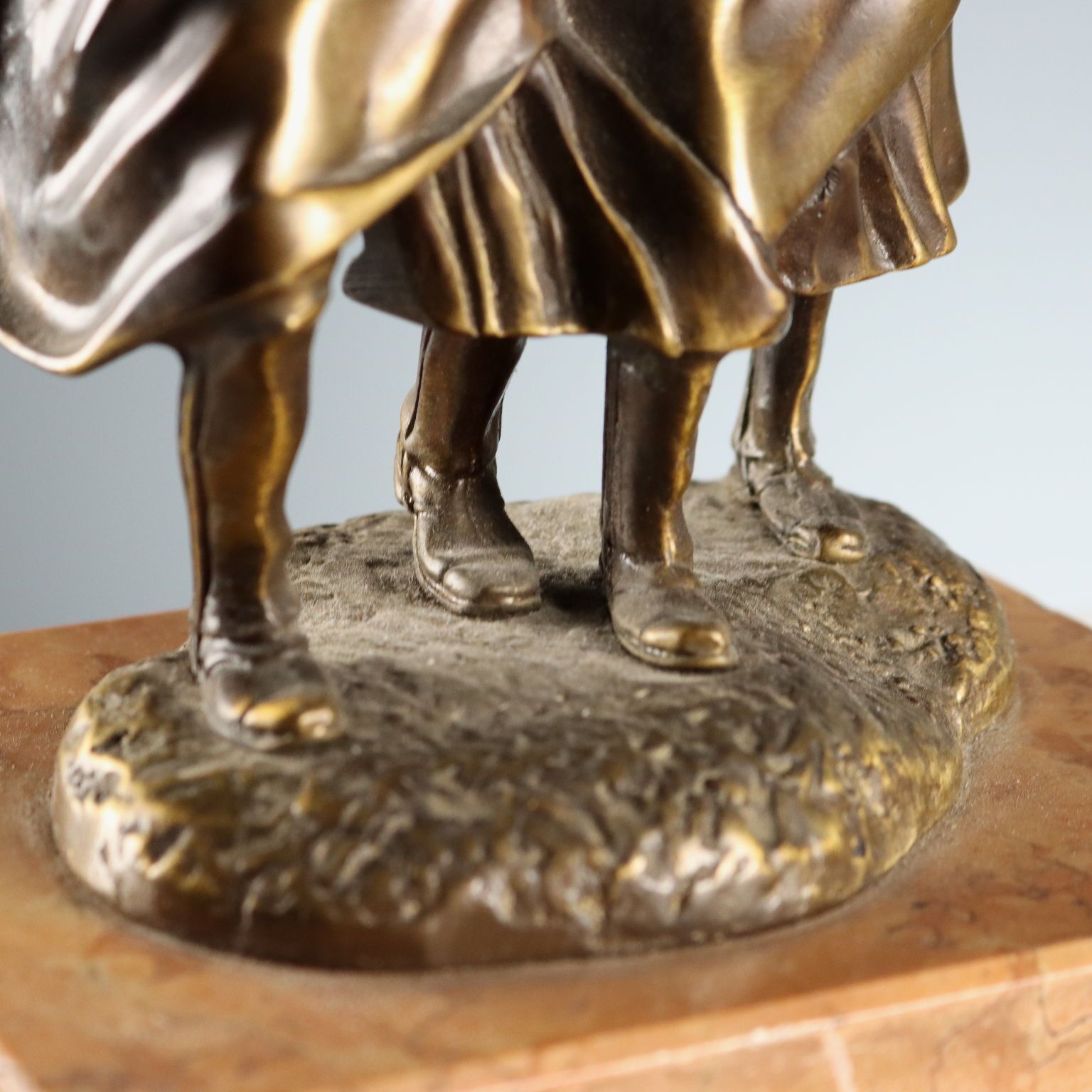 Antique Figurine Carabinieri Bronze Marble Base Italy XX Century photo 270.0