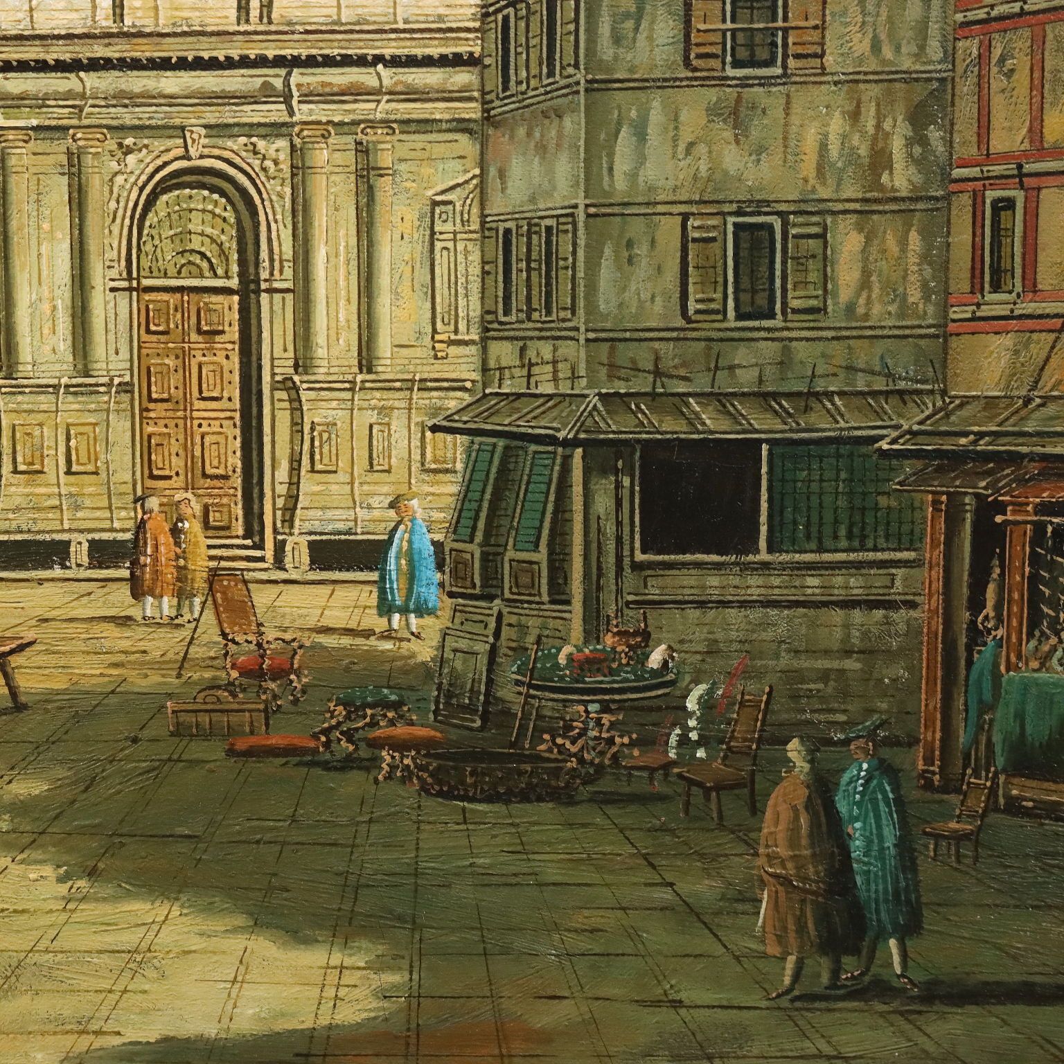 photo furniture Antique Painting The Campo San Salvador In Venice XX Century