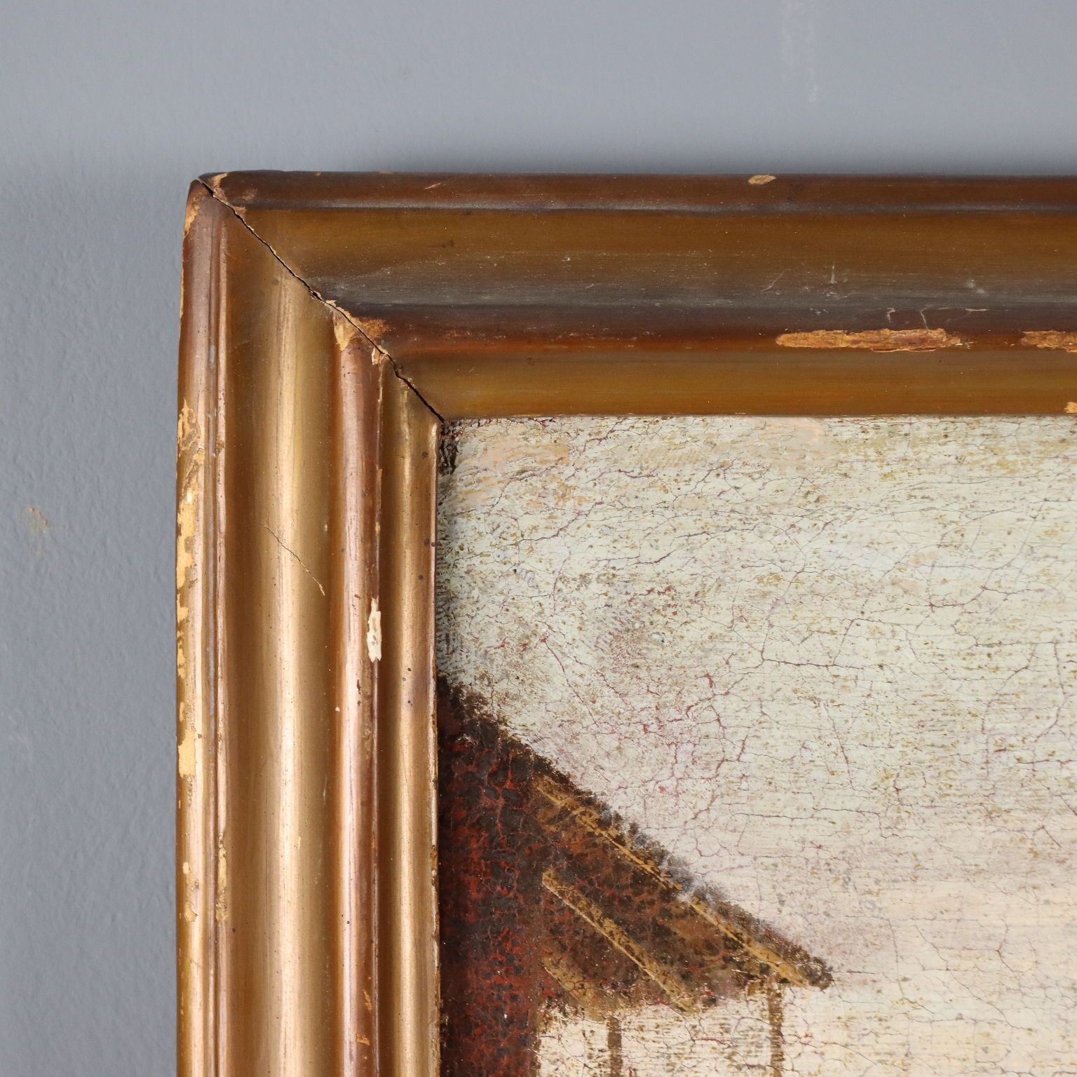 photo furniture Antique Painting Mediterranean Port Scene Oil On Canvas XVIII Century