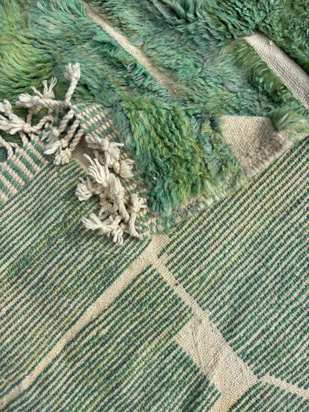 Green Moroccan Mrirt Rug 220x300 Cm – Handmade Wool Area Rug, Modern Berber Rug, Large Luxury Moroccan Rug photo 1223.0
