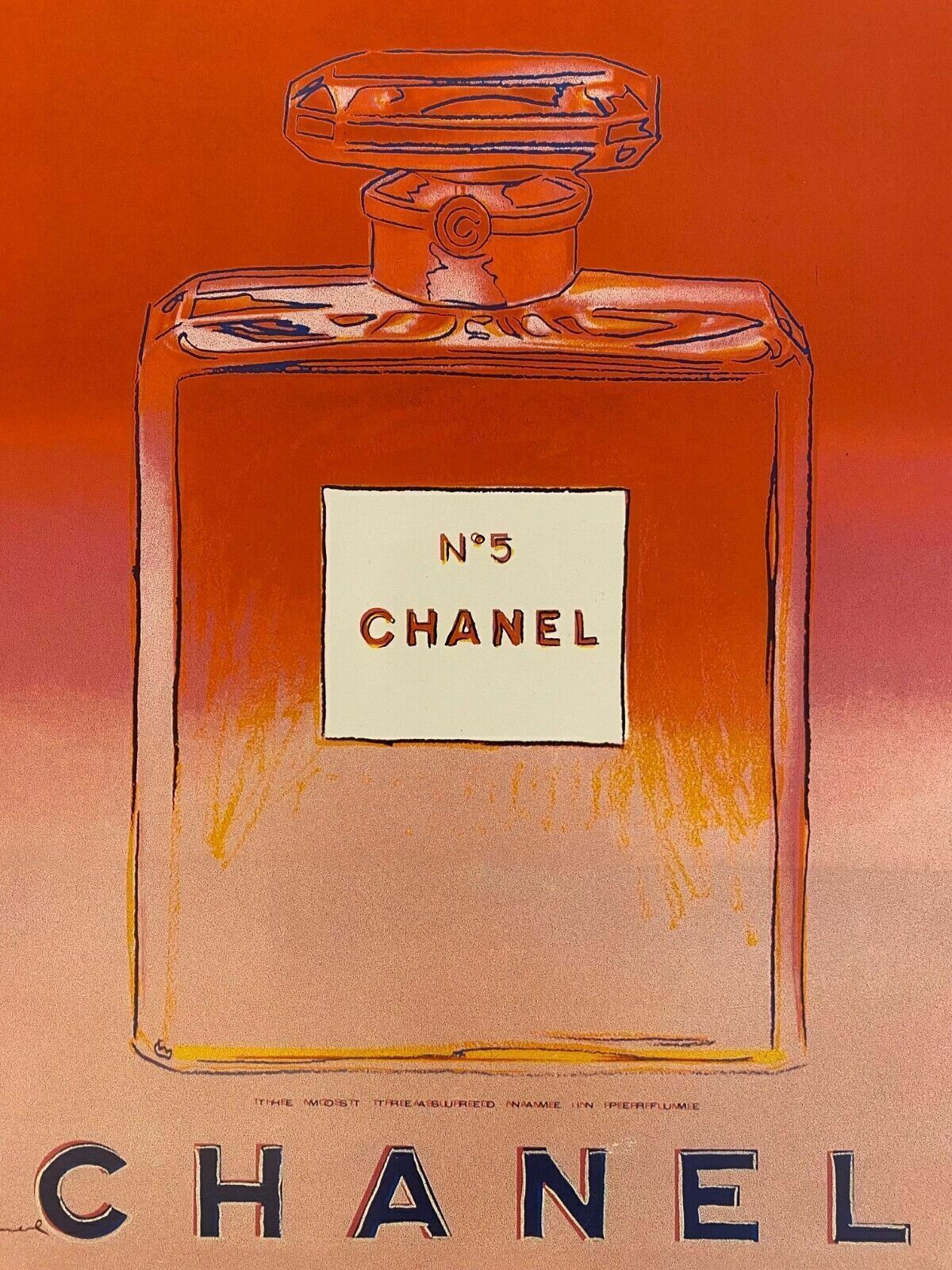 Andy Warhol, 1997   Chanel N.5   Red   Original Vintage Poster Linen Backed photo Art