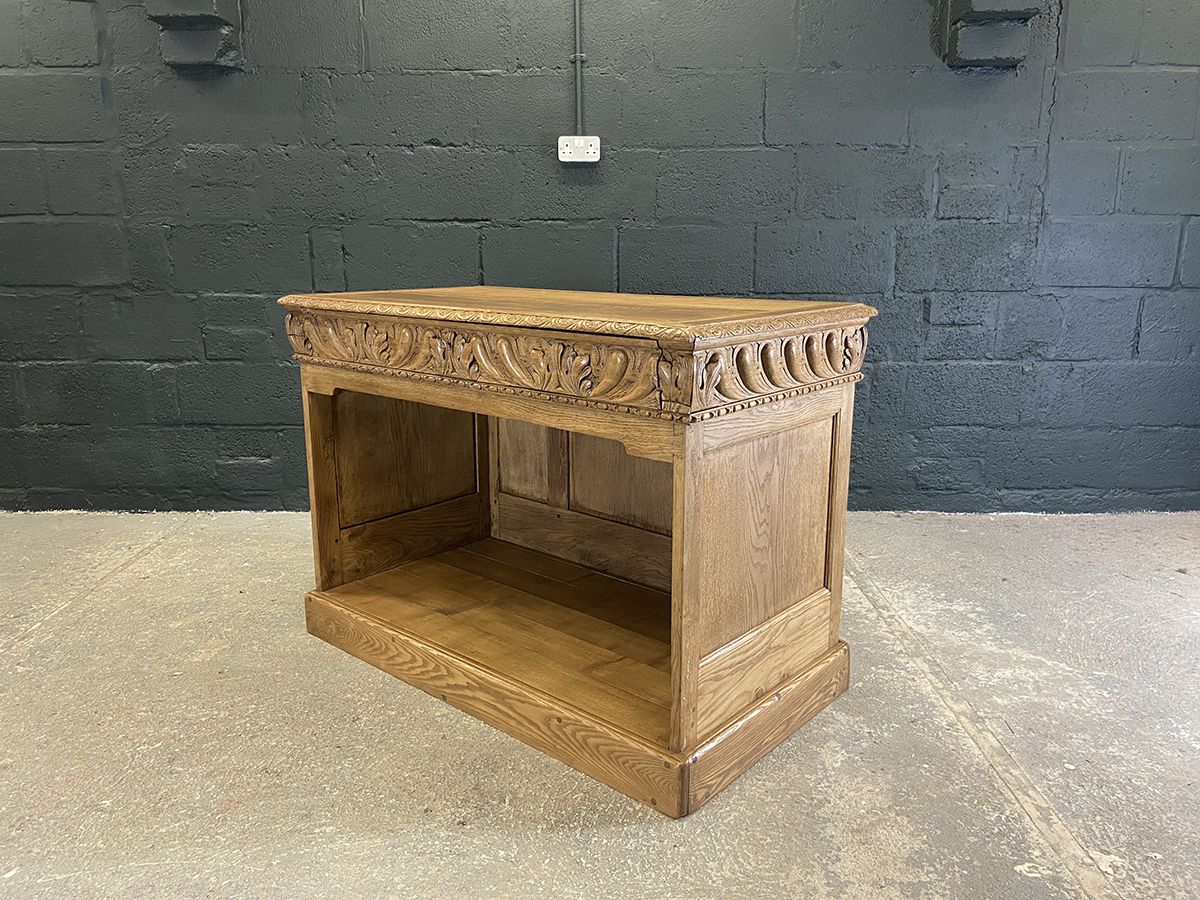 Antique French Oak Clerk's Counter, Circa 1890 photo for sale