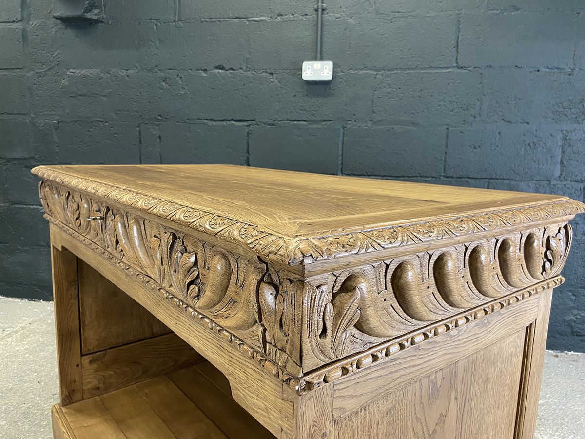 Antique French Oak Clerk's Counter, Circa 1890 photo 1795.0