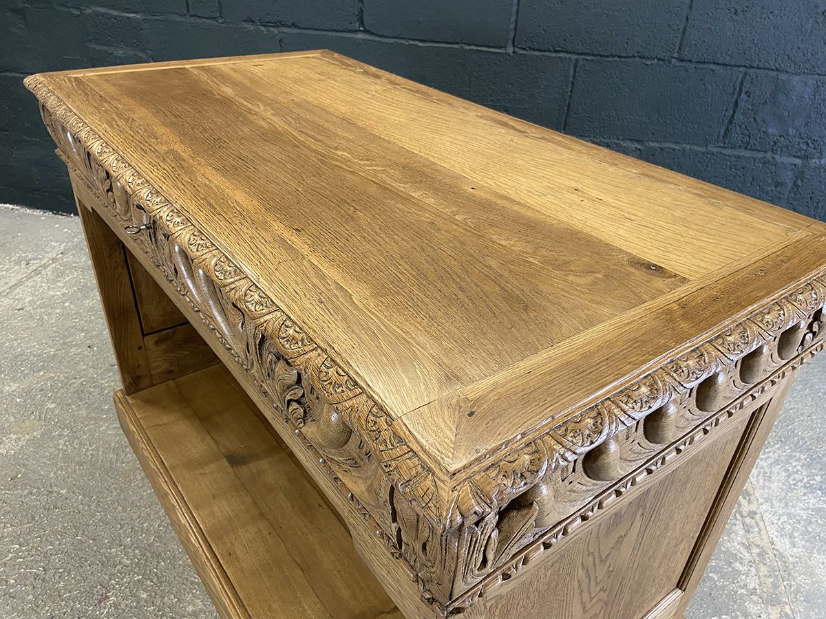 Antique French Oak Clerk's Counter, Circa 1890 photo vintage