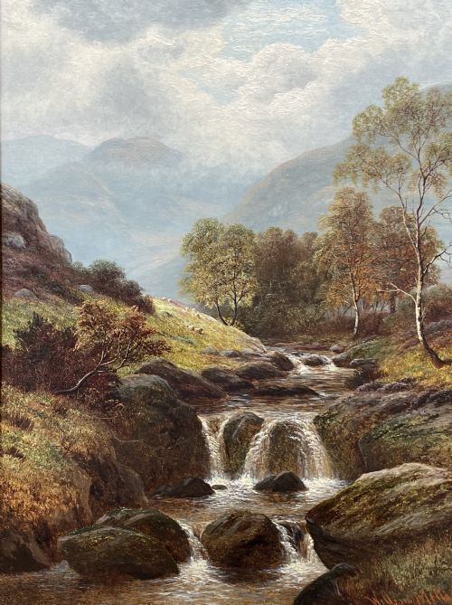 Stunning Large Landscape Oil Painting By William Mellor, Borrowdale, Cumberland photo for sale