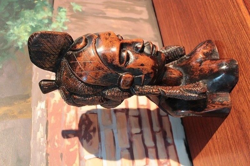 African Bust Mahogany 20th photo vinterior