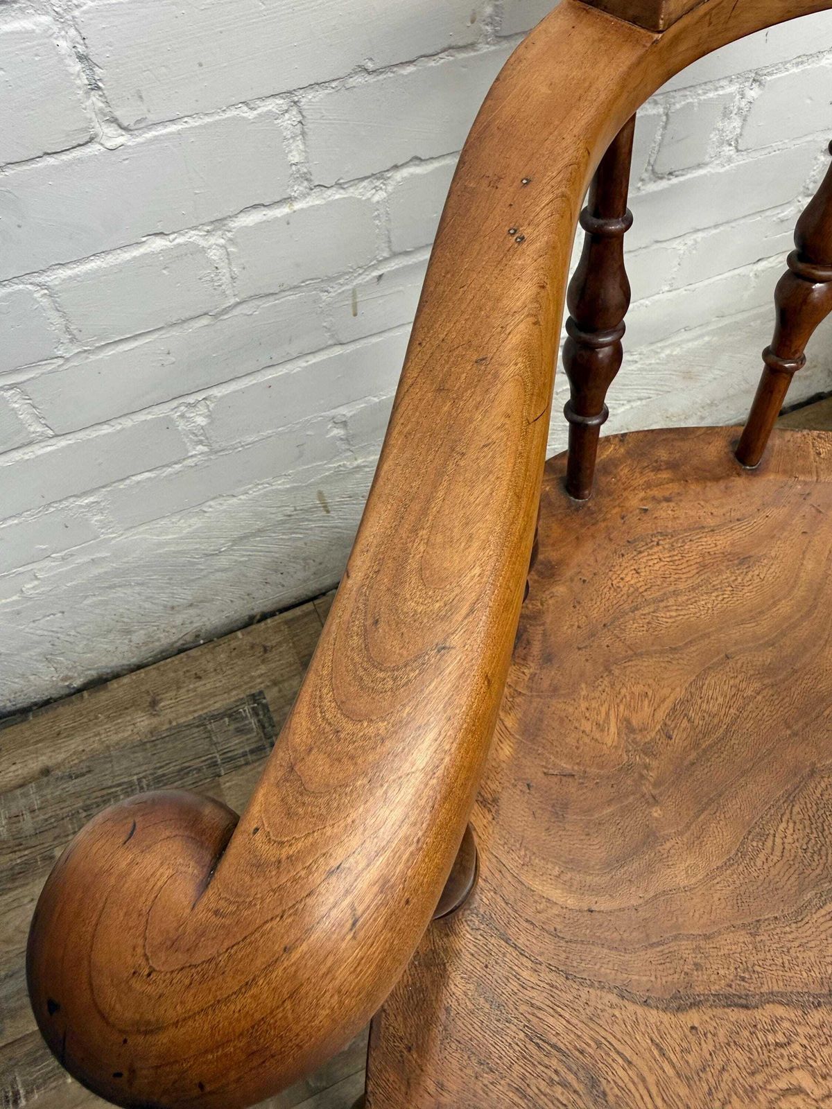 photo buy 19th Century English Victorian Smoker’s Bow Armchair Captains Chair