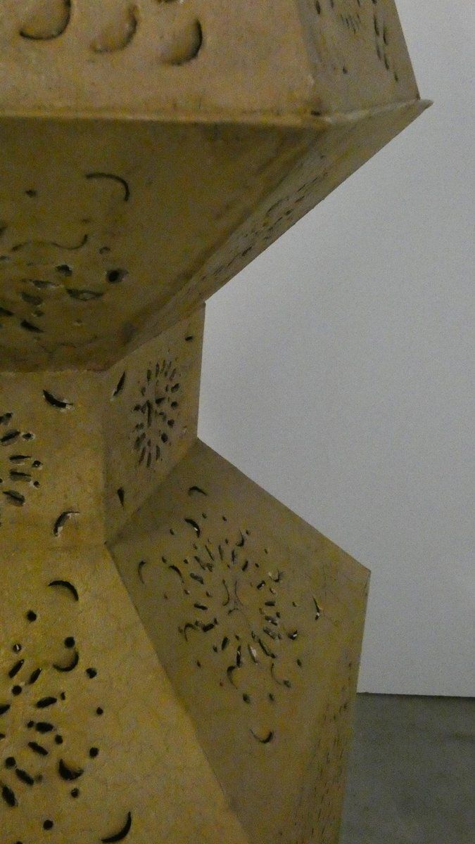 Large Moroccan Perforated Metal Tower Lamps, 1980s, Set Of 2 photo buy