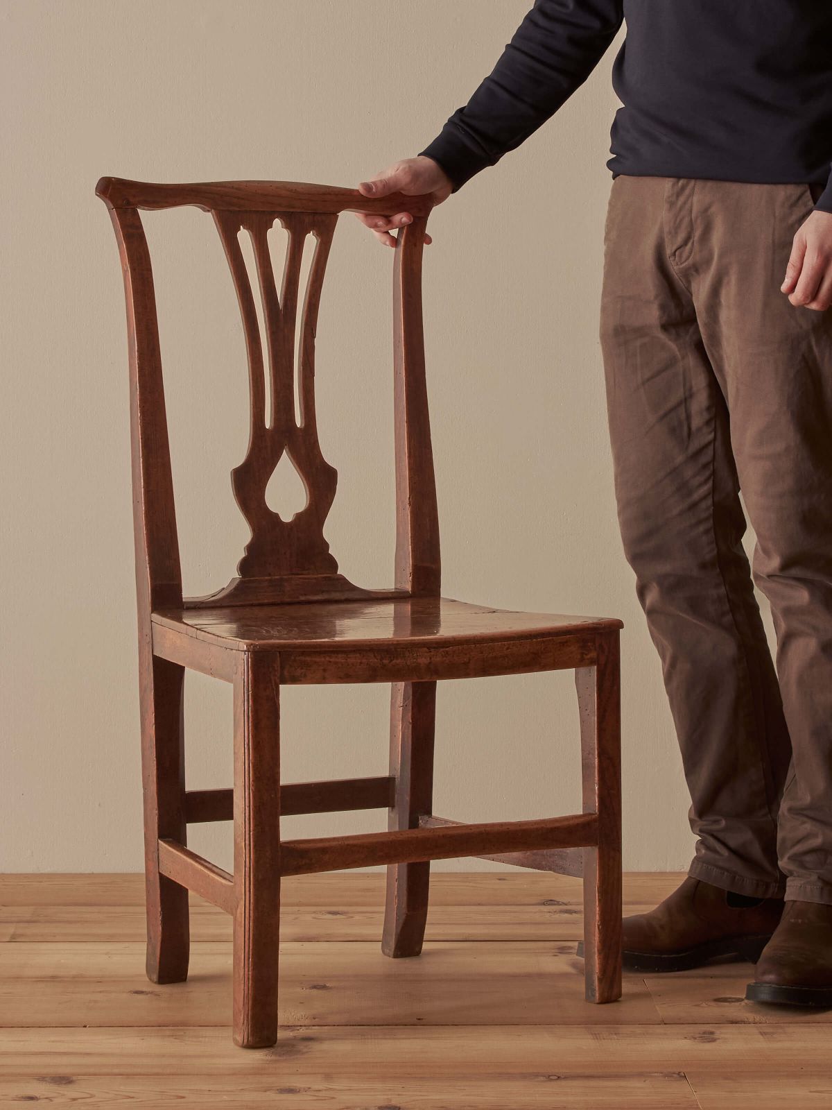 Georgian Elm Country Chair, 1700s photo for sale