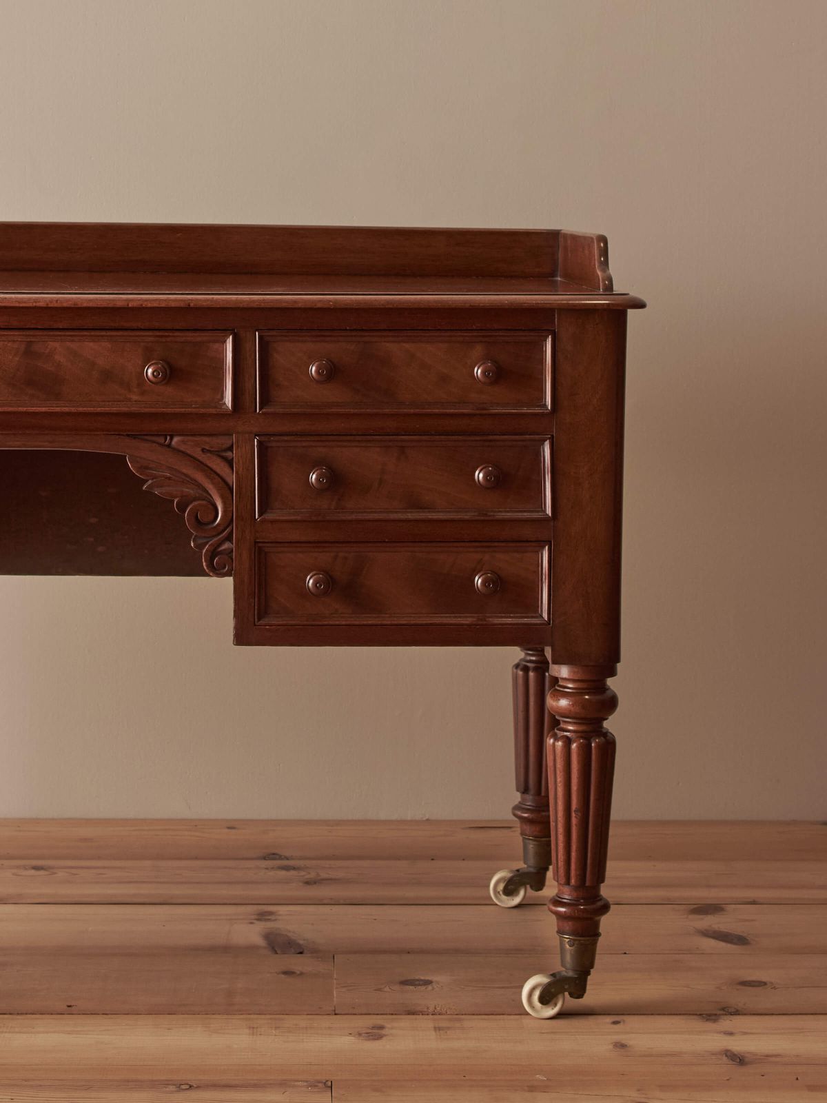 Victorian Mahogany Desk On Castors By T.H.Filmer photo furniture