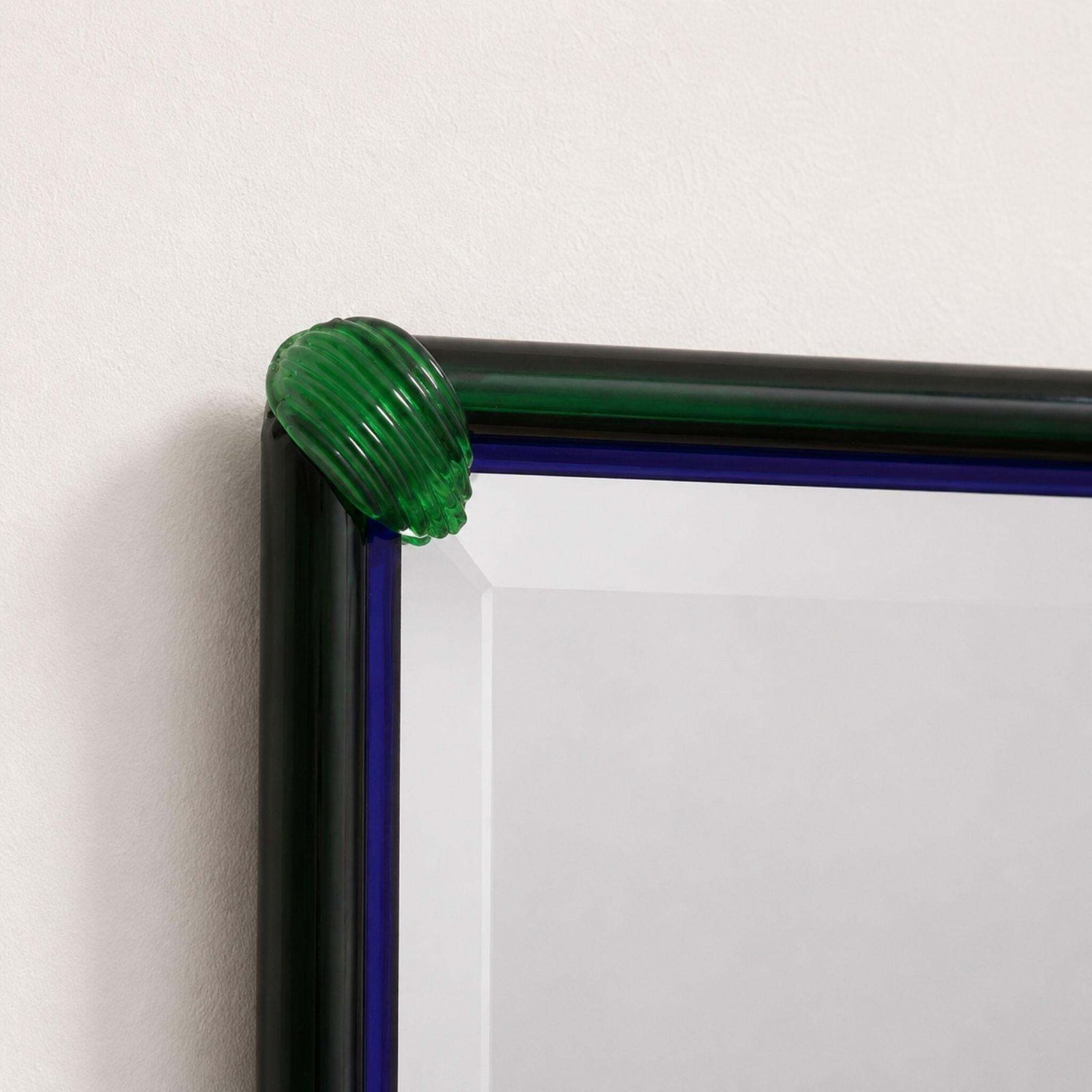 1970s Italian Venetian Mirror Murano Glass In Blue And Green By La Murrina photo buy