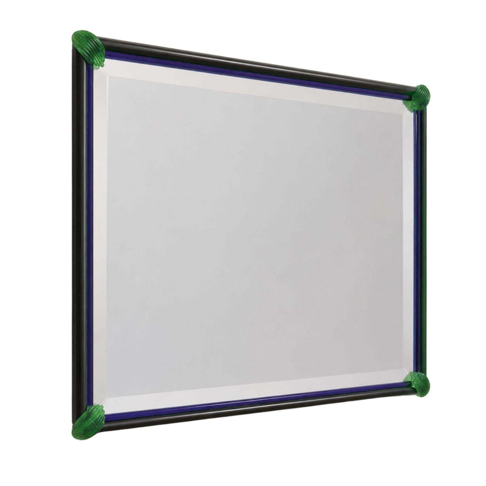 1970s Italian Venetian Mirror Murano Glass In Blue And Green By La Murrina photo vintage