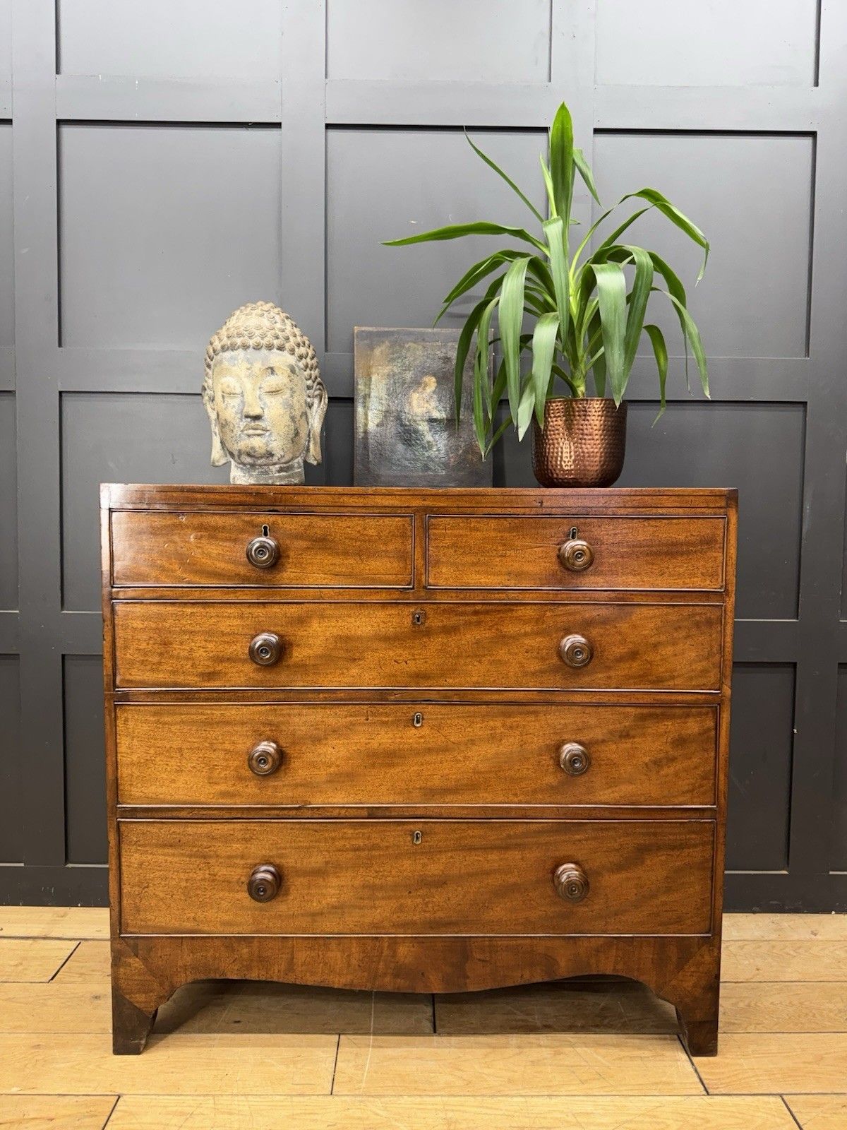 Georgian Mahogany Chest Of Drawers Antique Bedroom Clothes Storage