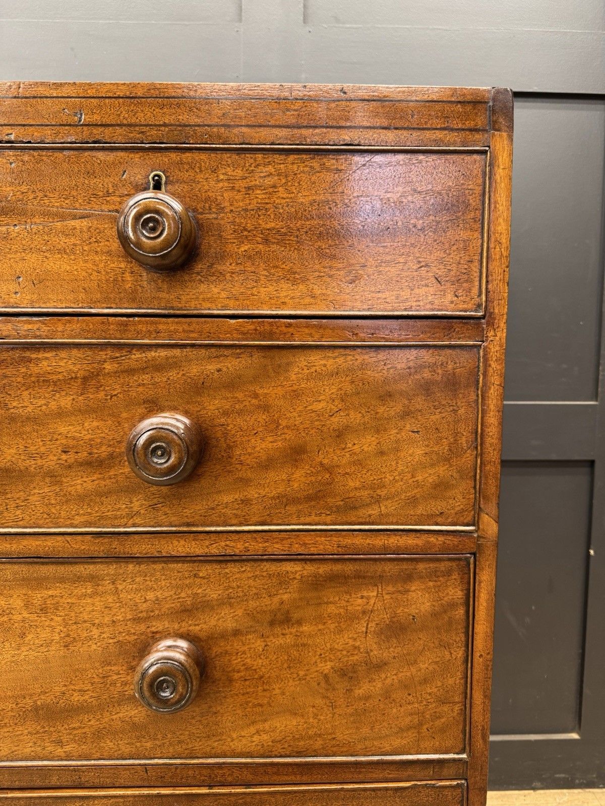 Georgian Mahogany Chest Of Drawers Antique Bedroom Clothes Storage photo vinterior