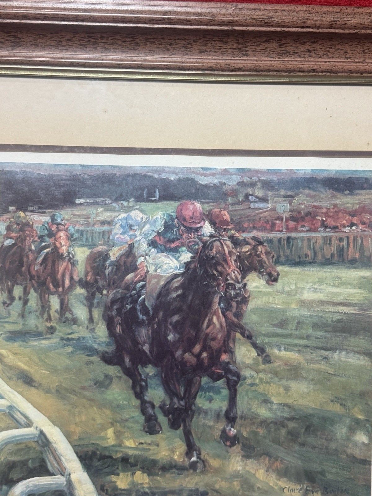 photo vintage Clare Eva Burton Chelsea Green Ltd Ed Equestrian Print Titled  'Dancing Brave'