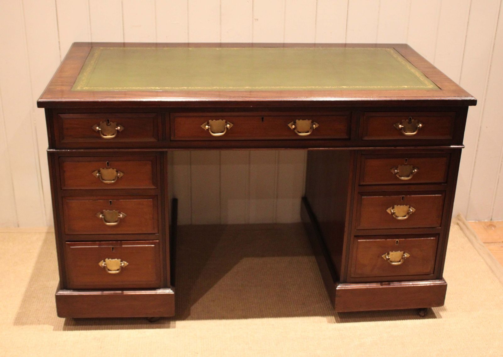 Edwardian Walnut Pedestal Desk photo Furniture