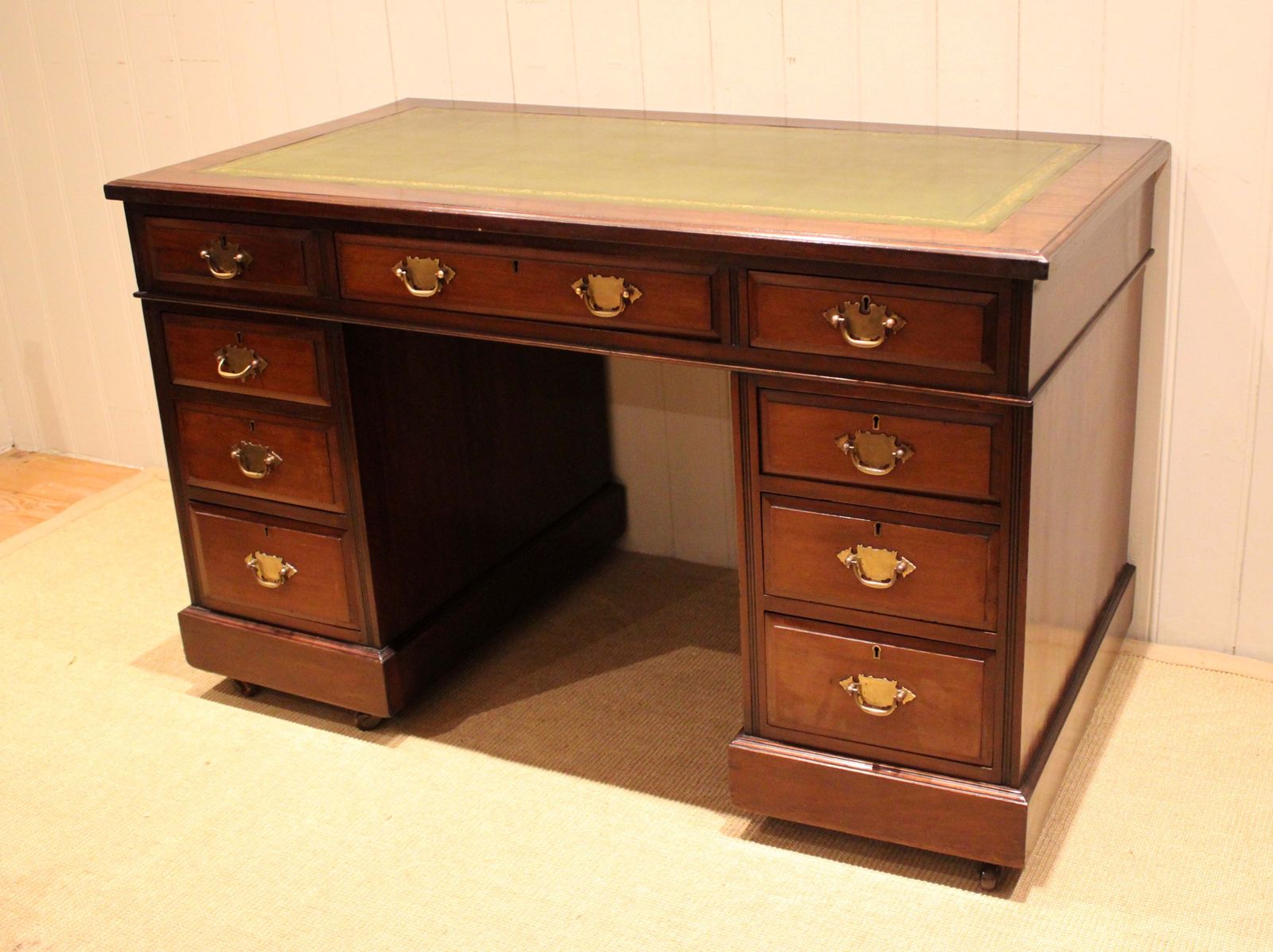 Edwardian Walnut Pedestal Desk photo buy