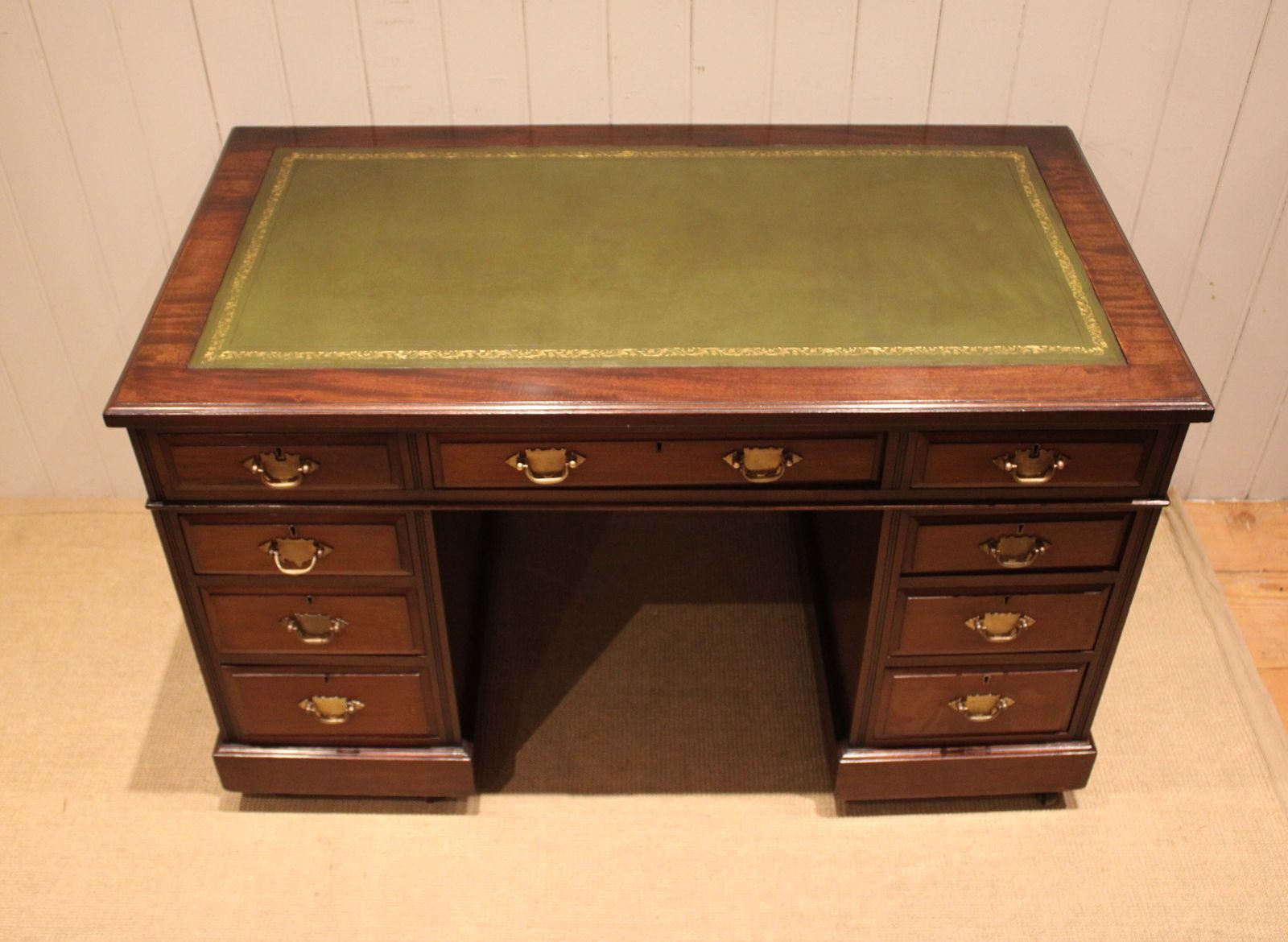 photo for sale Edwardian Walnut Pedestal Desk